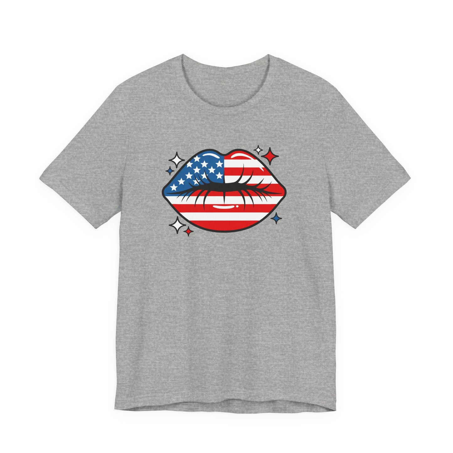 Patriotic American Flag Kiss T-Shirt