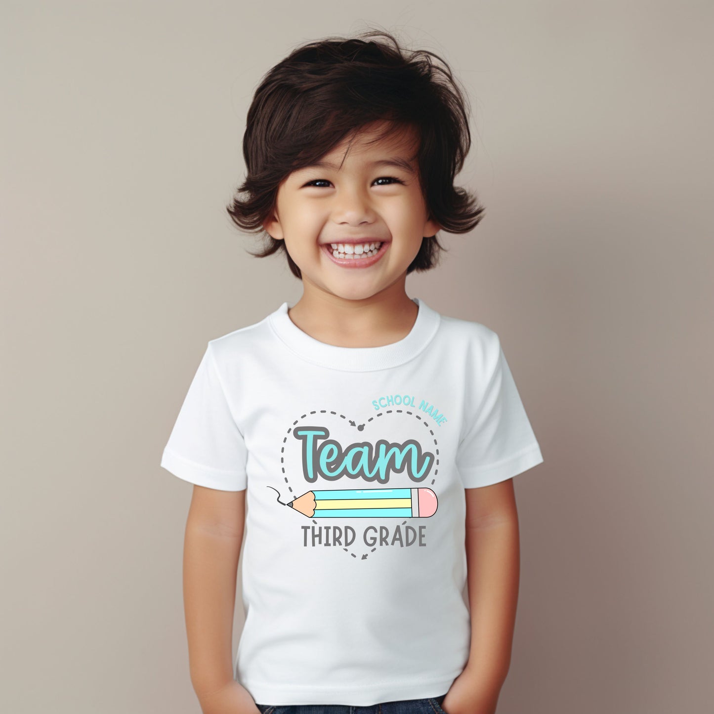 Pencil Heart Customizable Grade Short Sleeve Youth and Adult Tee
