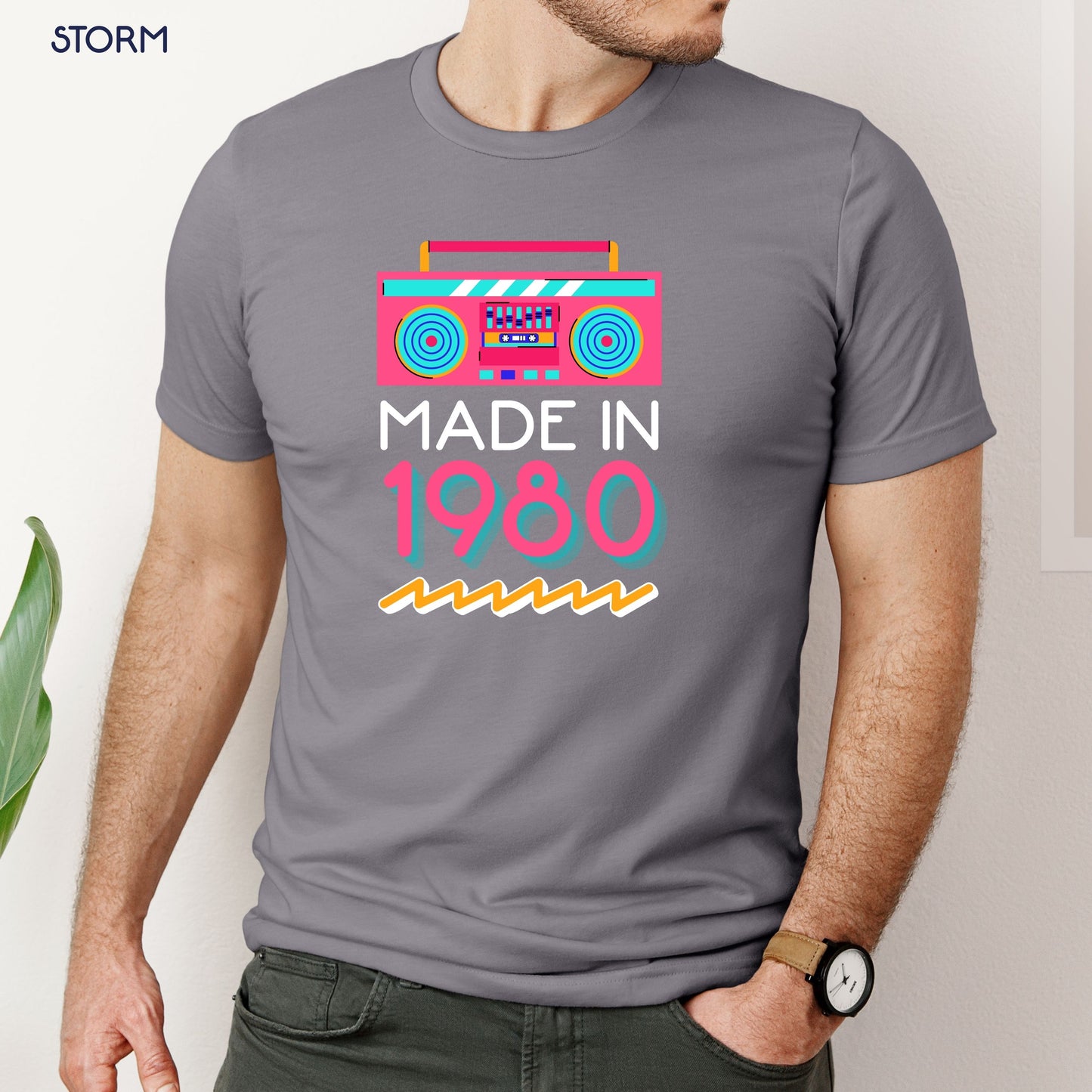 Retro Boombox Made in Birthday Shirt Customizable