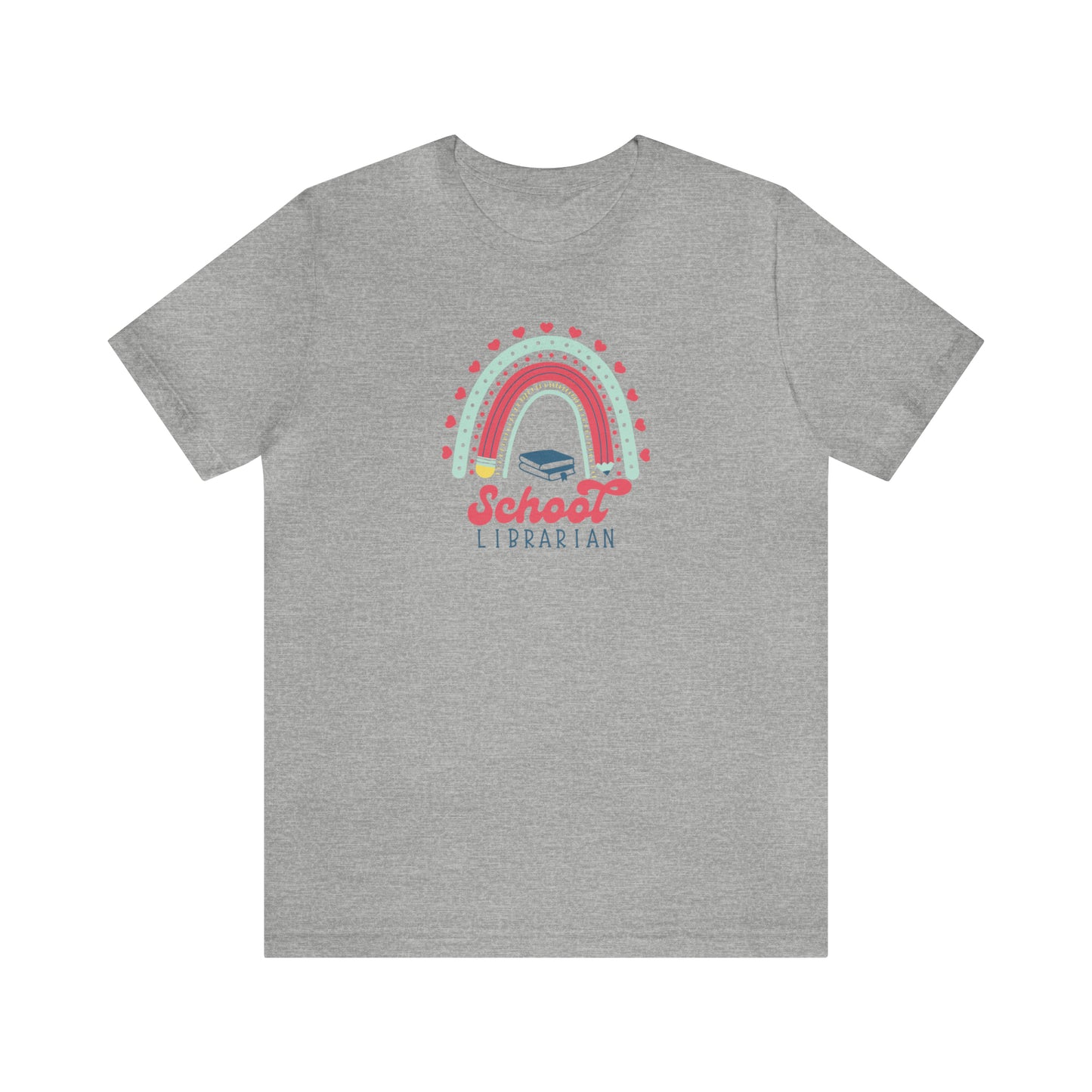 School Librarian Rainbow Tee
