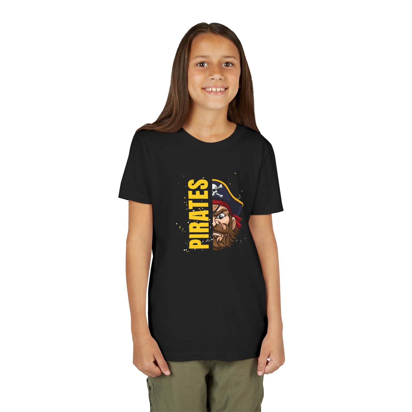 Youth Short Sleeve T-Shirt - Team School Mascot Pirates Print