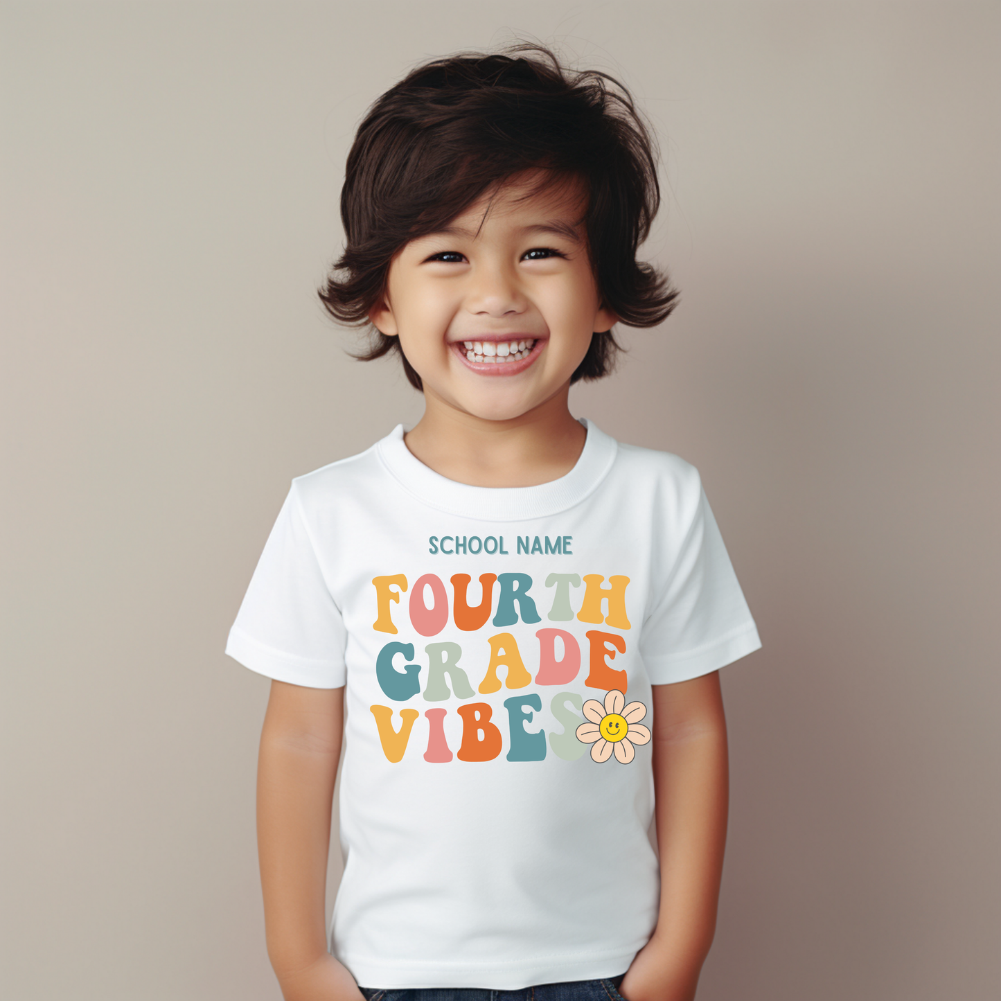 Groovy Vibes Customizable Grade Short Sleeve Youth and Adult Tee
