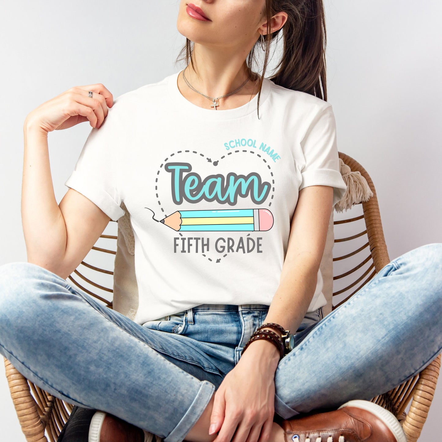 Pencil Heart Customizable Grade Short Sleeve Youth and Adult Tee