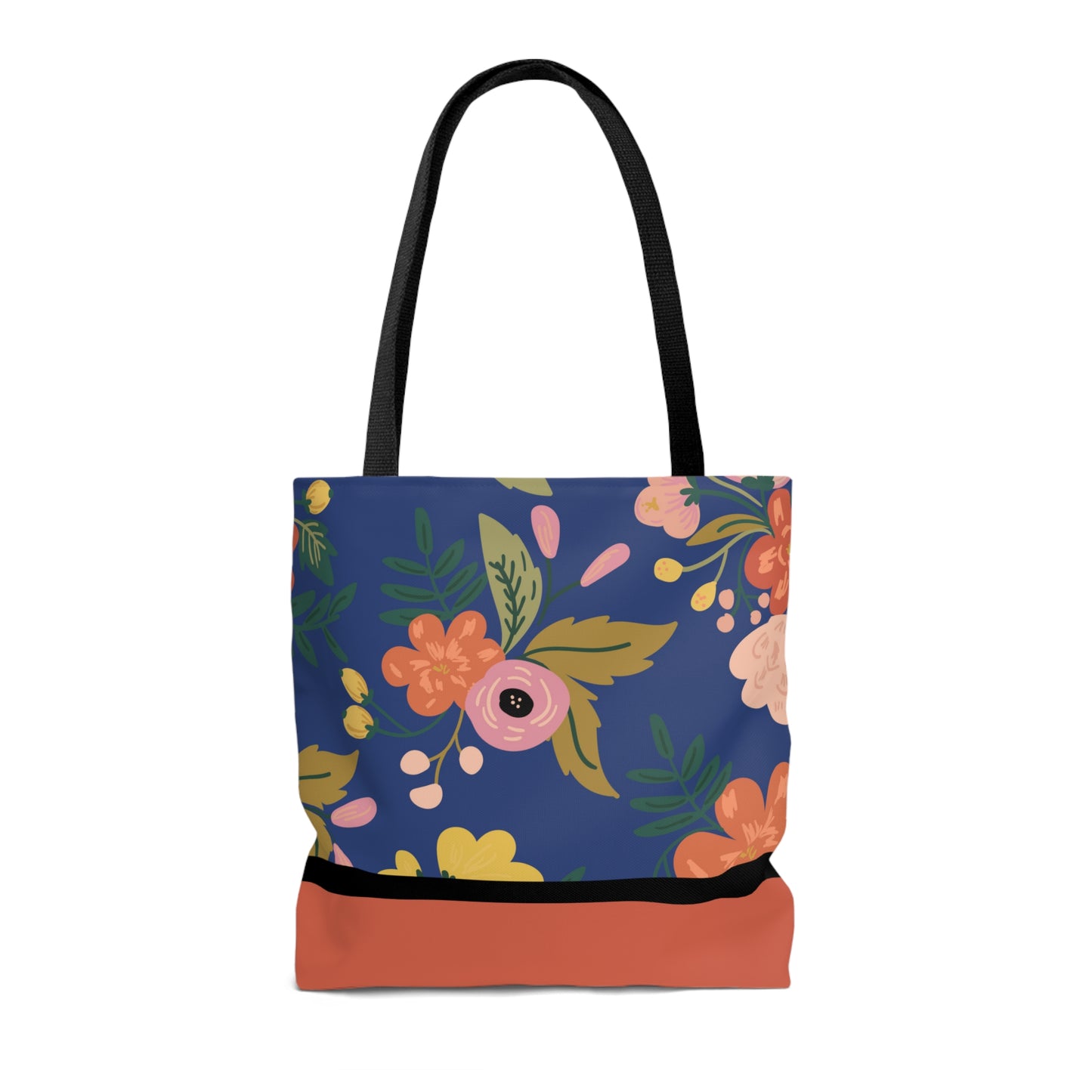 LDS Christian Scripture Church Baptism Kids Tote Bag Blue Coral Floral