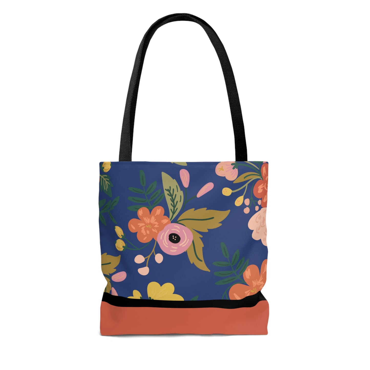 LDS Christian Scripture Church Baptism Kids Tote Bag Blue Coral Floral