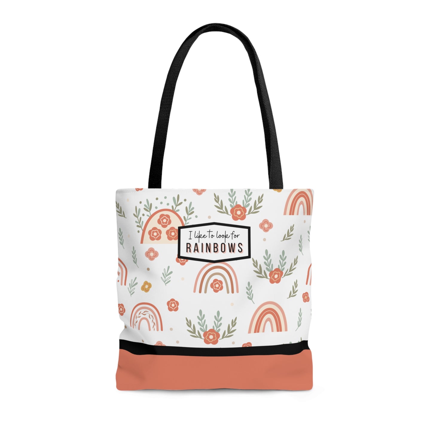 LDS Christian Scripture Church Baptism Kids Tote Bag Floral Rainbow