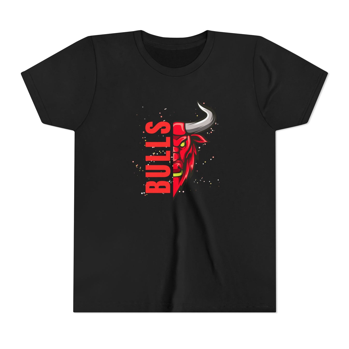 Youth Short Sleeve T-Shirt - Team School Mascots Bulls Print