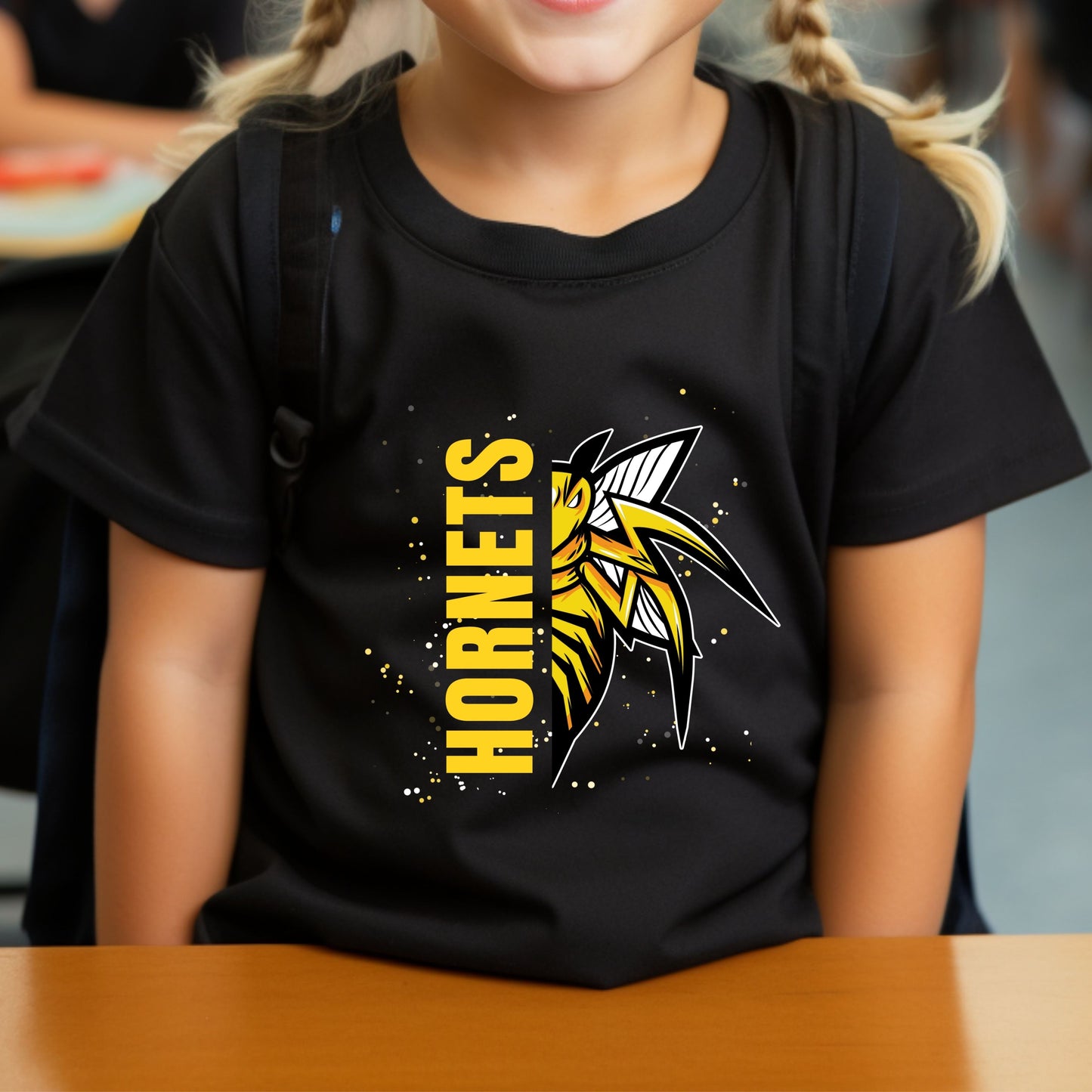 Youth Short Sleeve T-Shirt - Team School Mascot Hornets Print