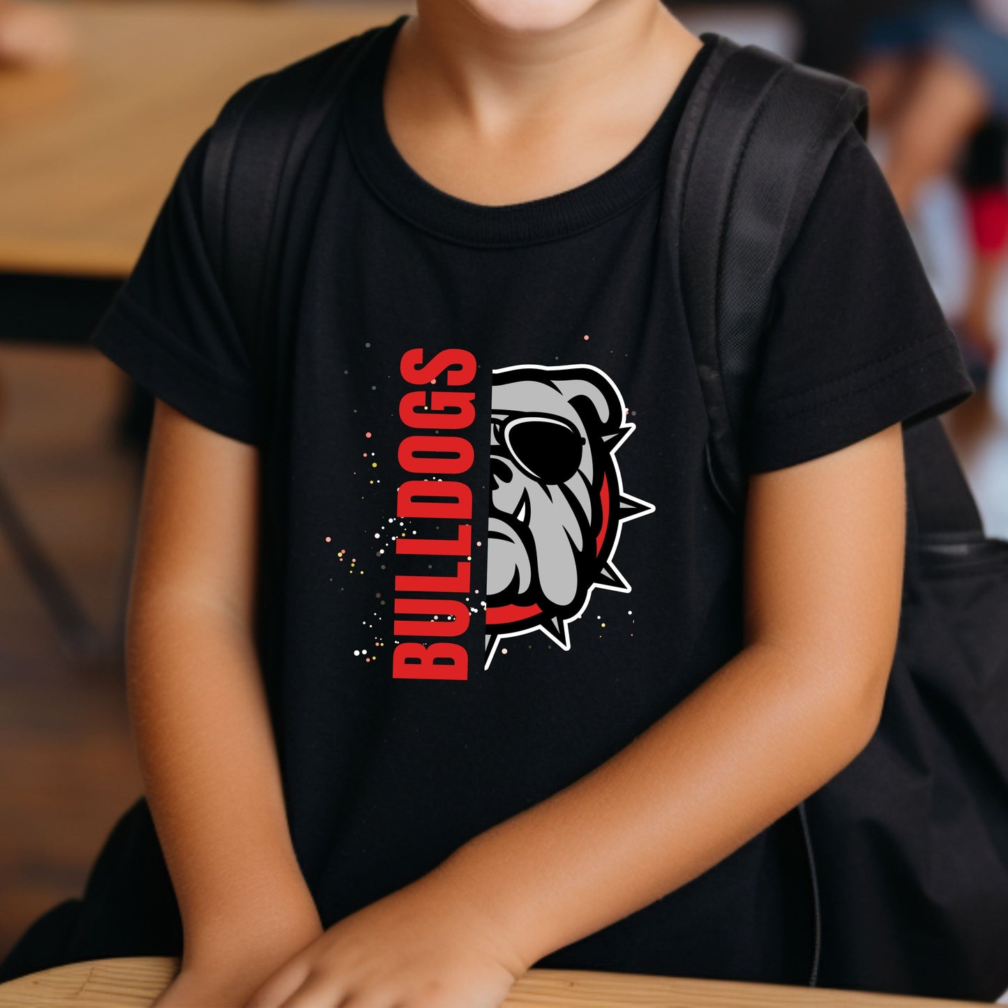 Youth Short Sleeve T-Shirt - Team School Mascot Bulldogs Print