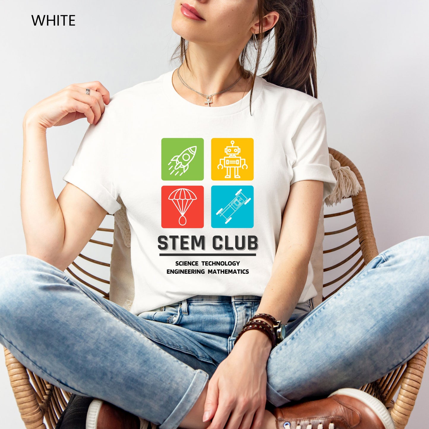 STEM Club Color Block Adult and Youth Tee