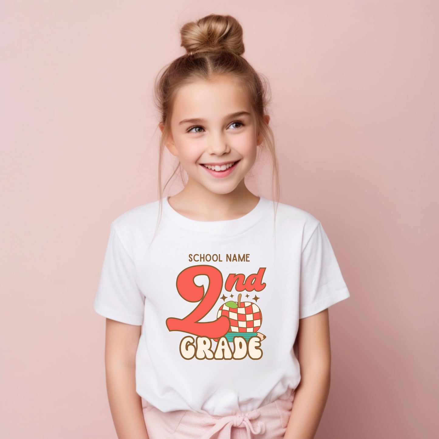 Retro Apple Customizable Grade Short Sleeve Youth and Adult Tee