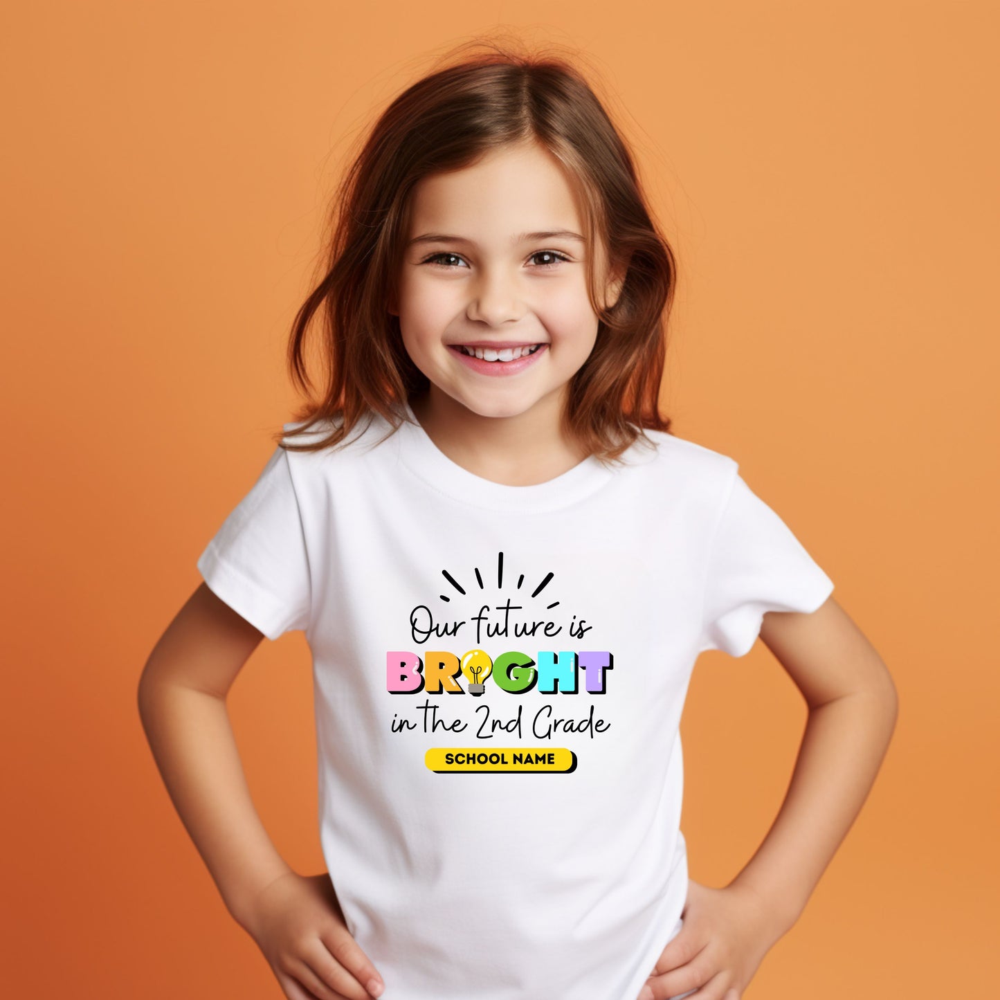 Our Future is Bright Customizable Grade Short Sleeve Youth and Adult Tee