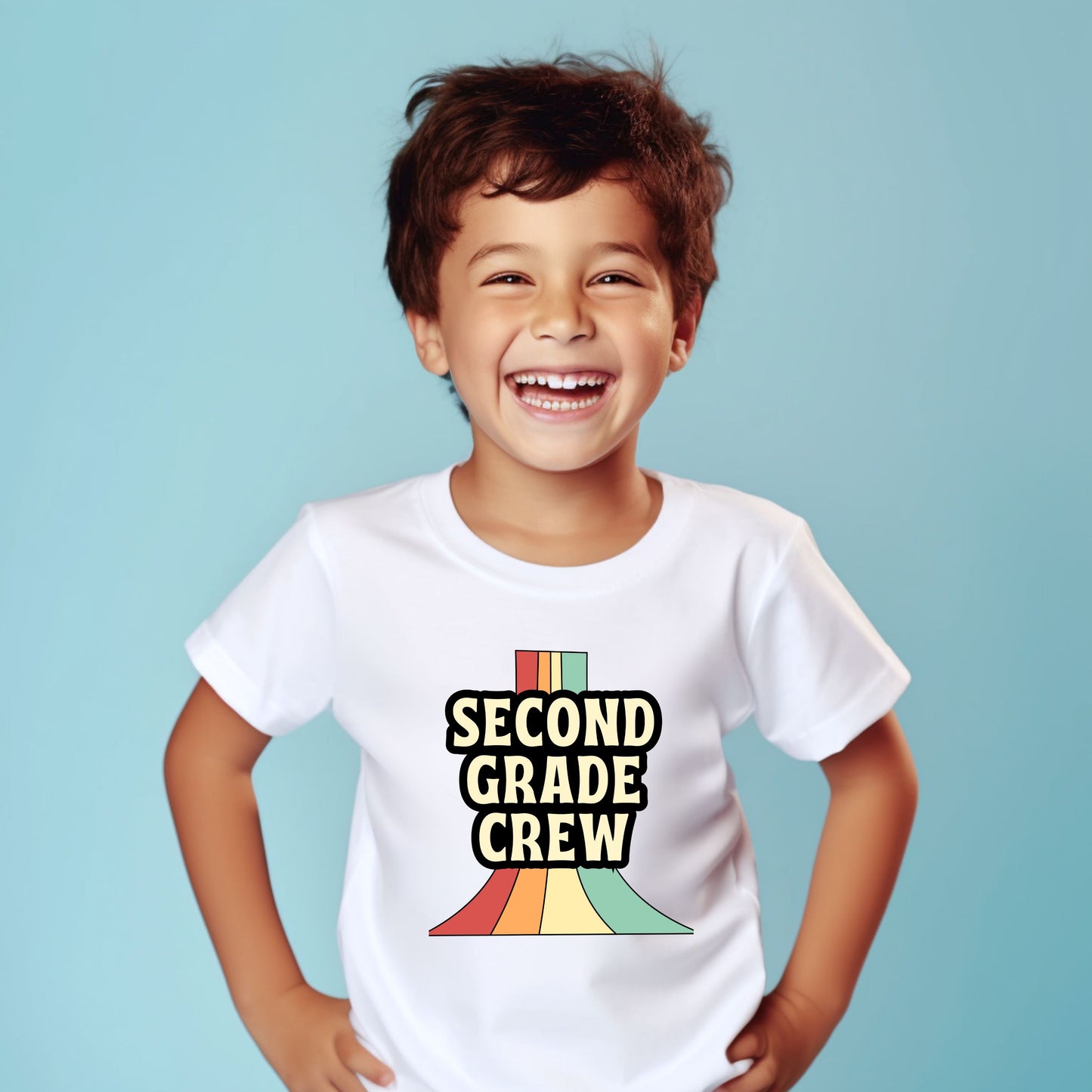 Retro Rainbow Customizable Grade Short Sleeve Youth and Adult Tee