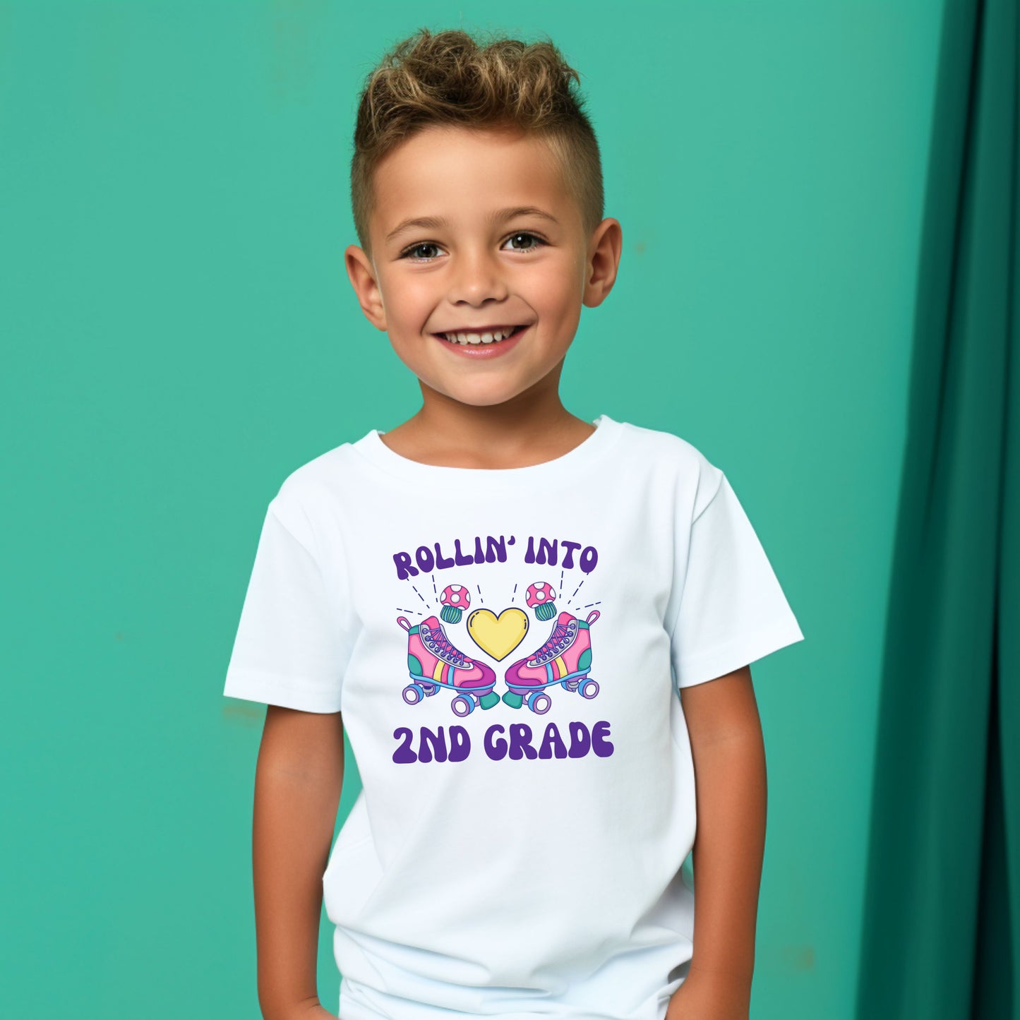 Retro Rollin into Customizable Grade Short Sleeve Youth and Adult Tee