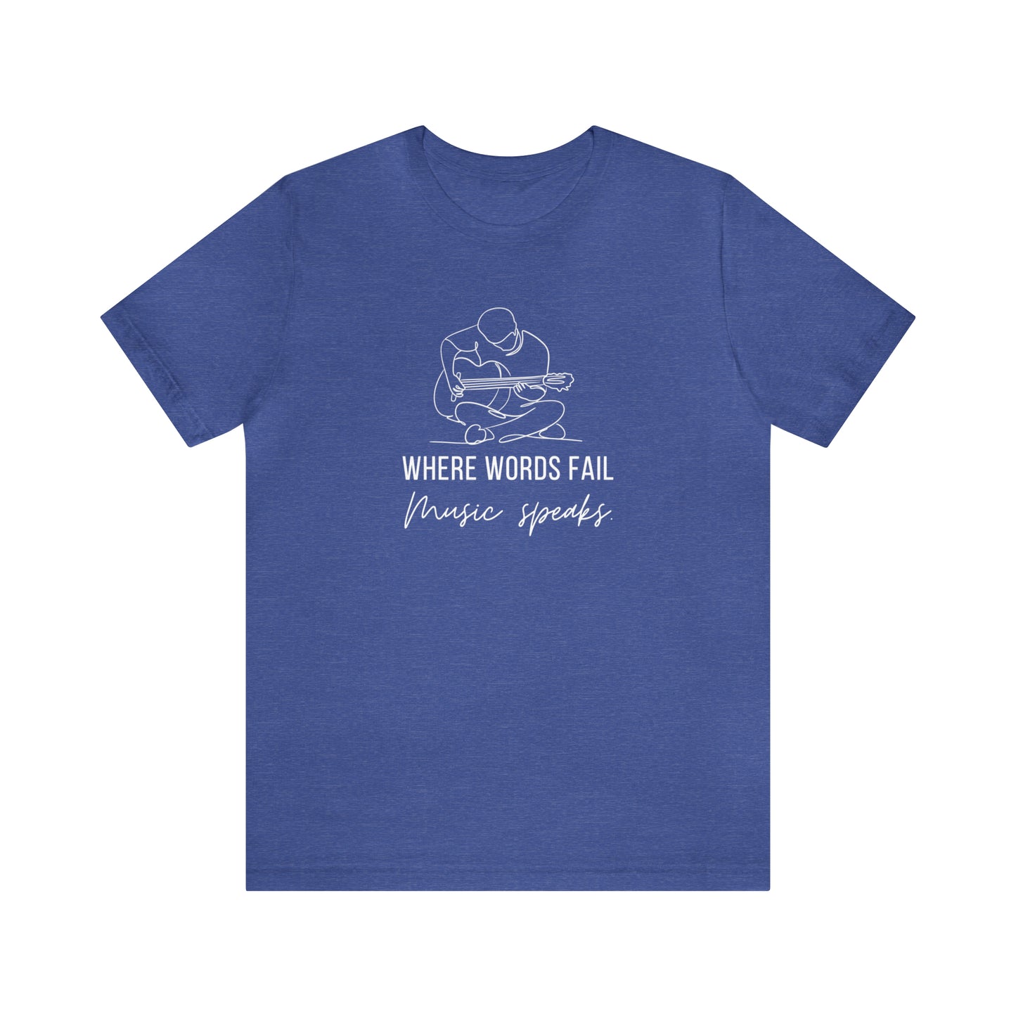 Music Speaks Guitar Male Tee Dark Colors