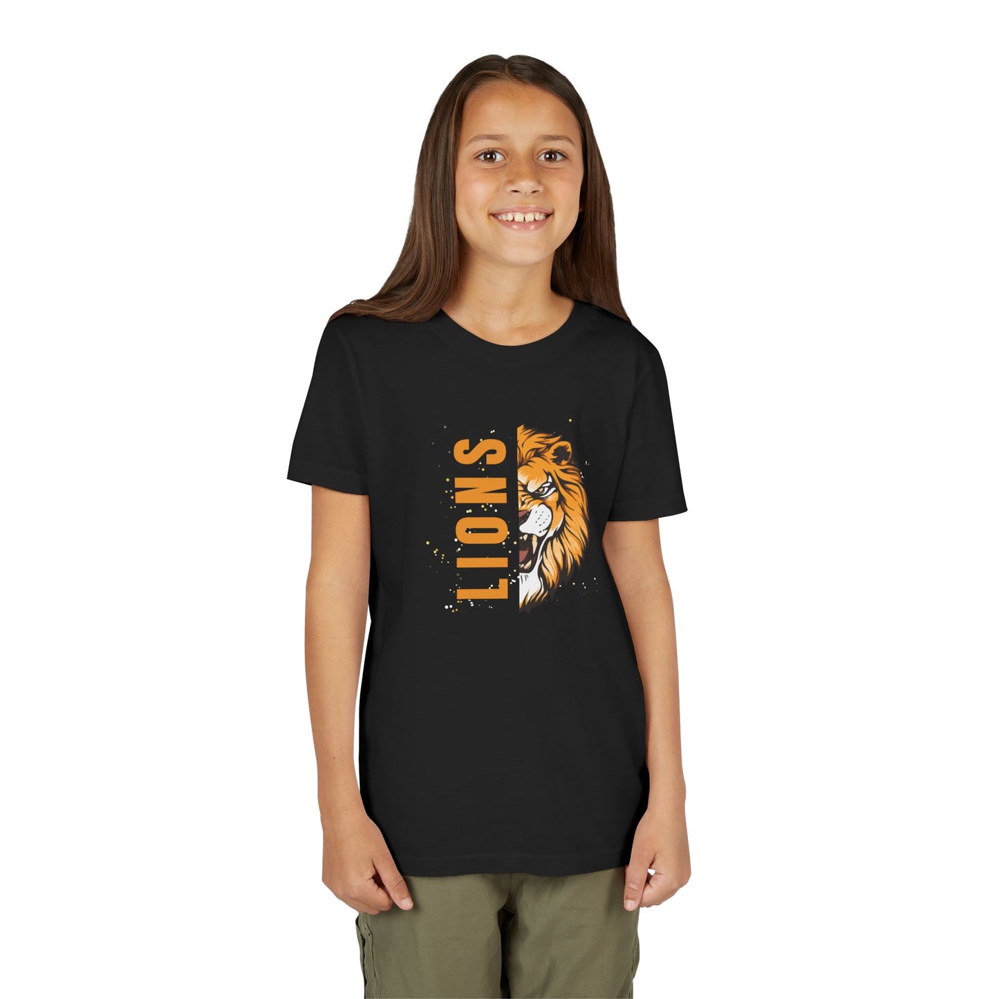 Youth Short Sleeve T-Shirt - Team School Mascots Lions Print