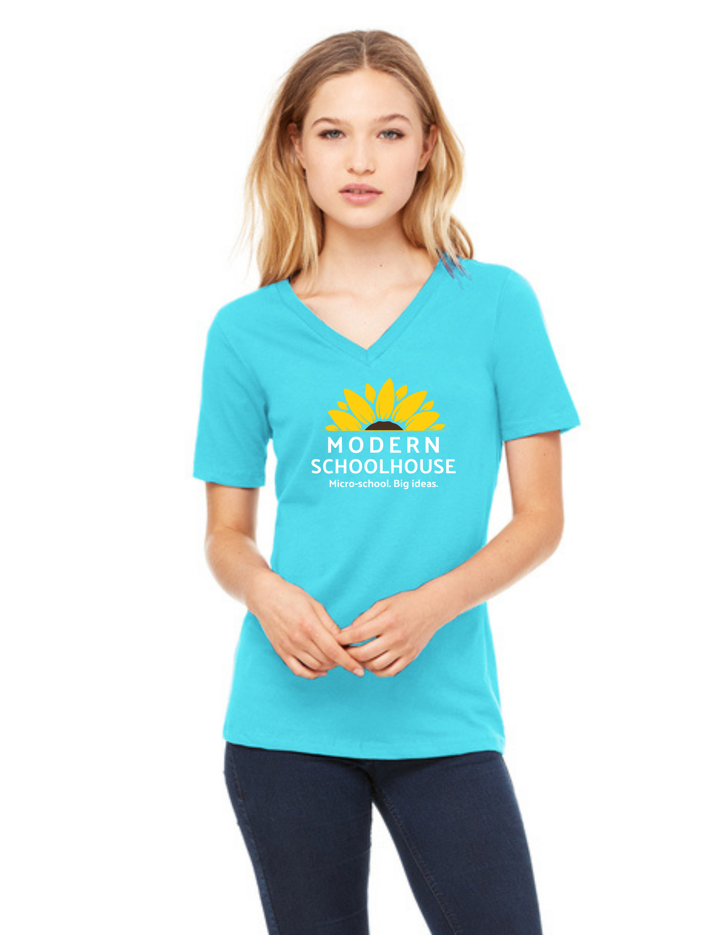 Modern Schoolhouse Adult V-Neck Tee