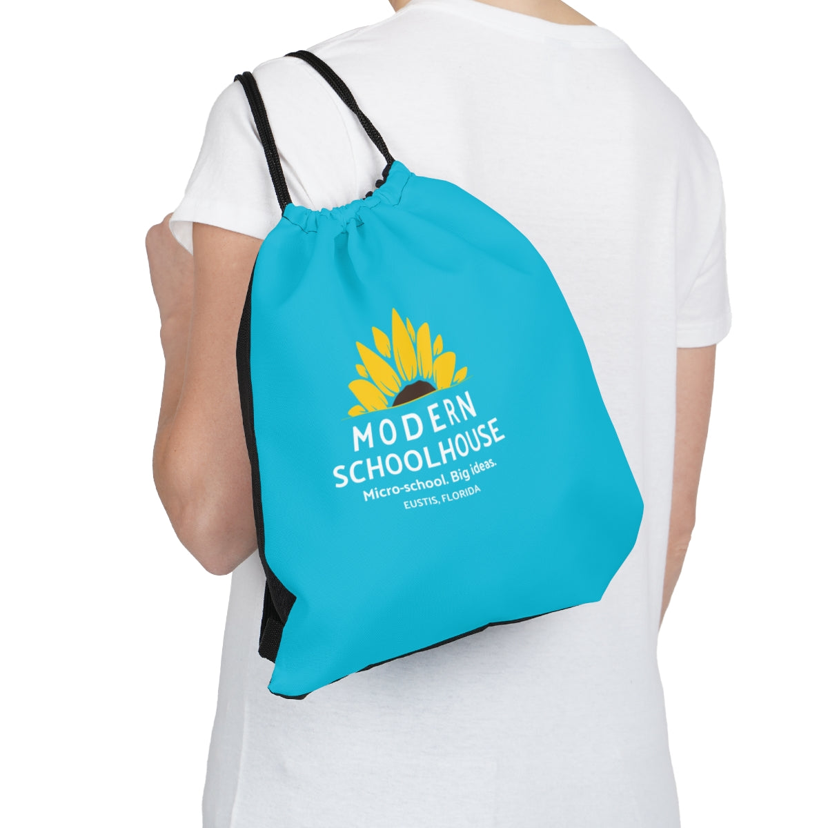 Modern Schoolhouse Outdoor Drawstring Bag