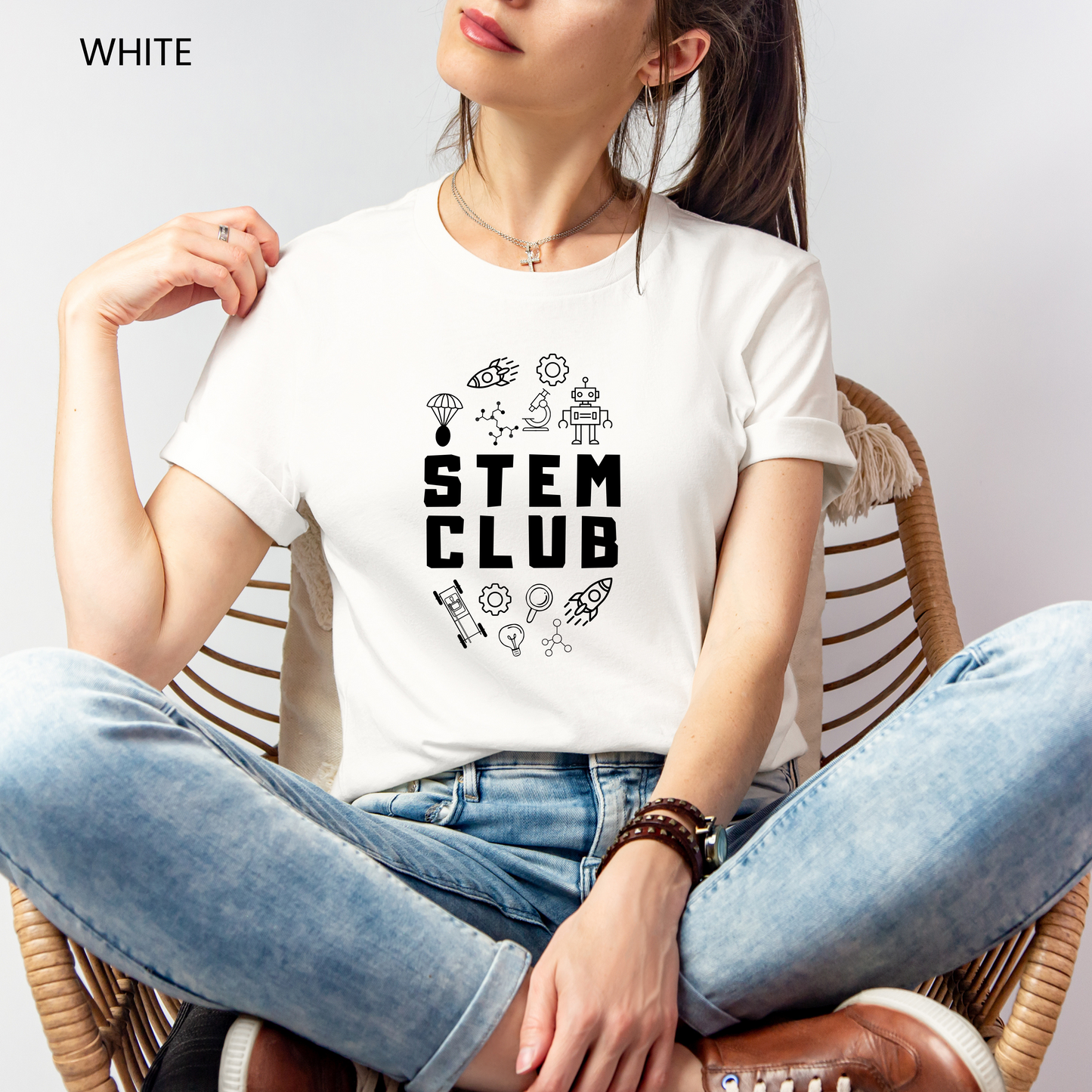 STEM Club Line Art Customizable Adult and Youth Tee