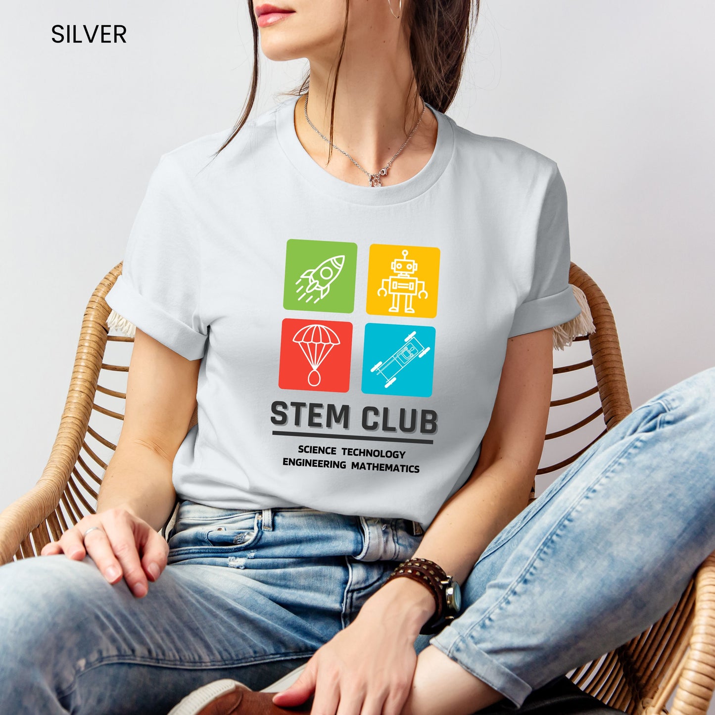 STEM Club Color Block Adult and Youth Tee