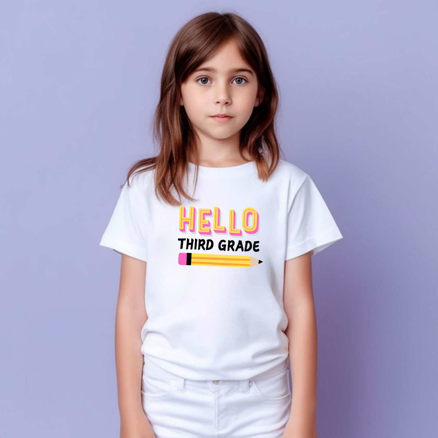 Hello Customizable Grade Short Sleeve Youth and Adult Tee