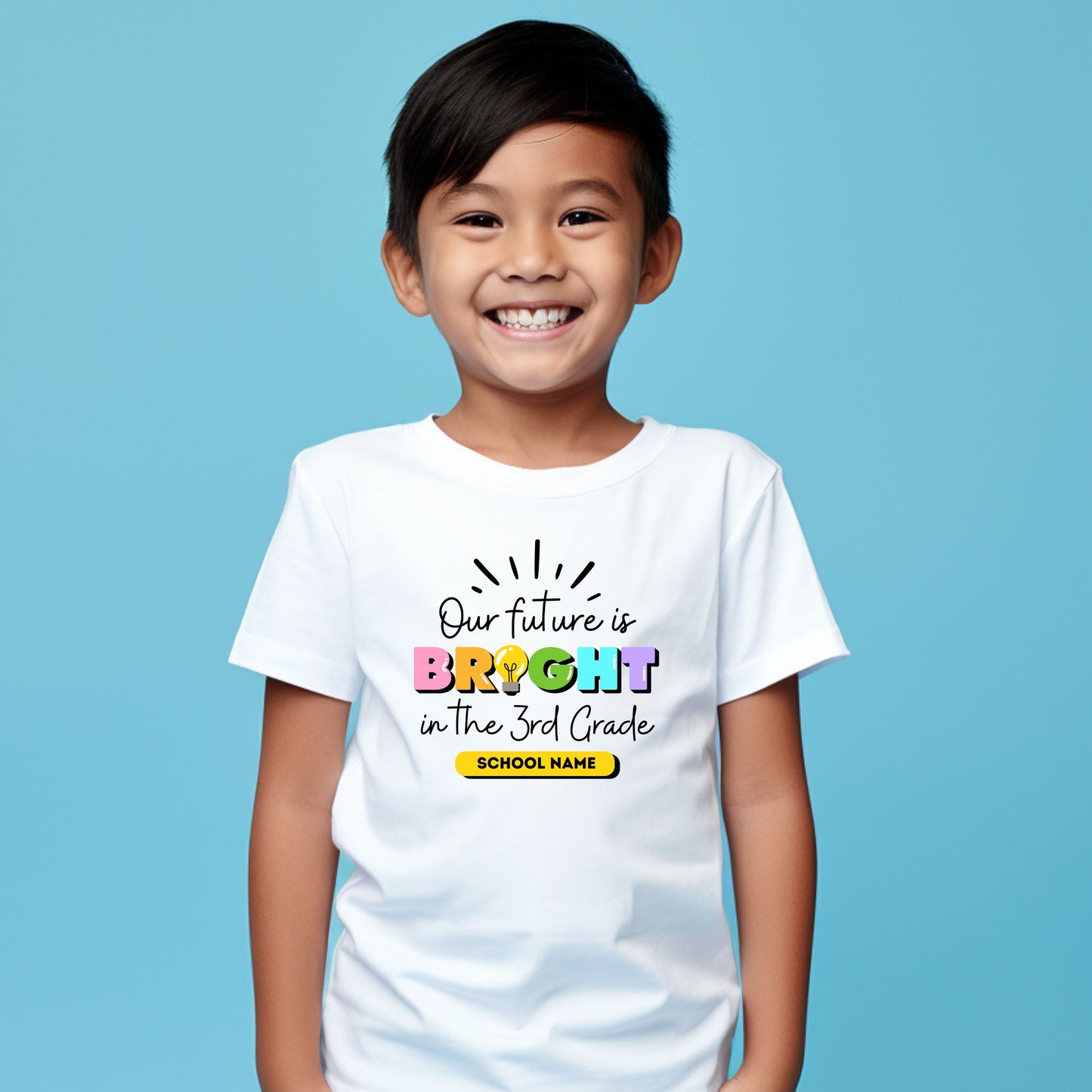 Our Future is Bright Customizable Grade Short Sleeve Youth and Adult Tee