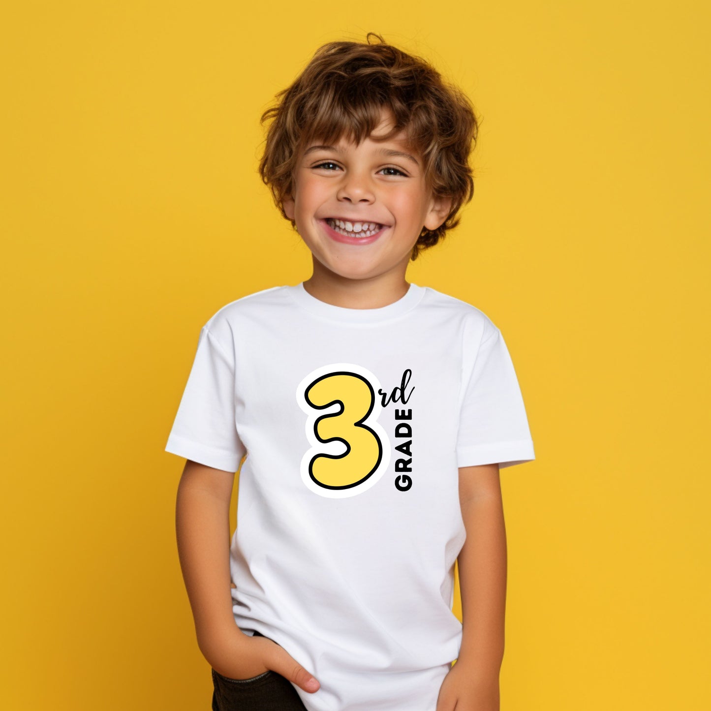 Outlined Number Customizable Grade Short Sleeve Youth and Adult Tee