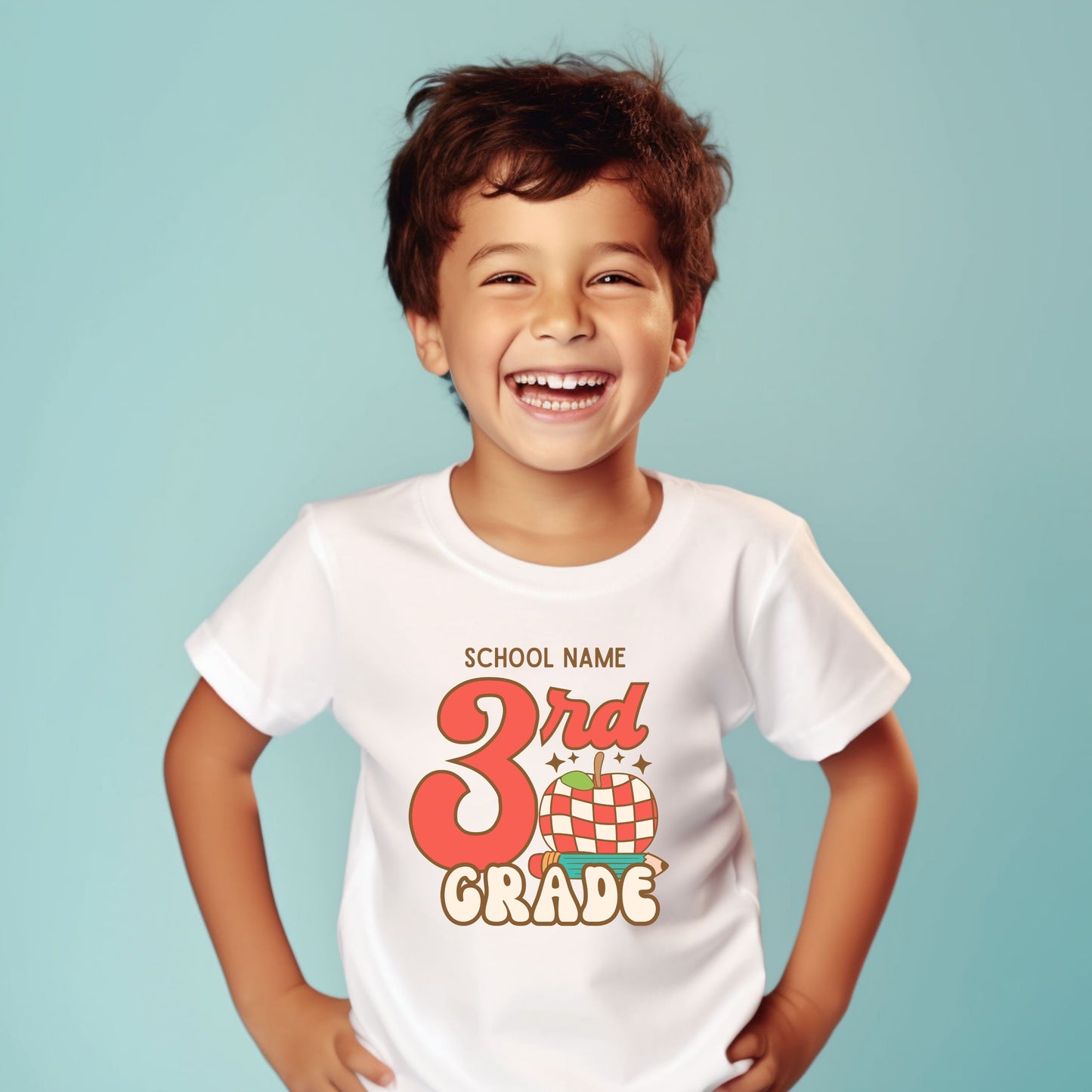 Retro Apple Customizable Grade Short Sleeve Youth and Adult Tee
