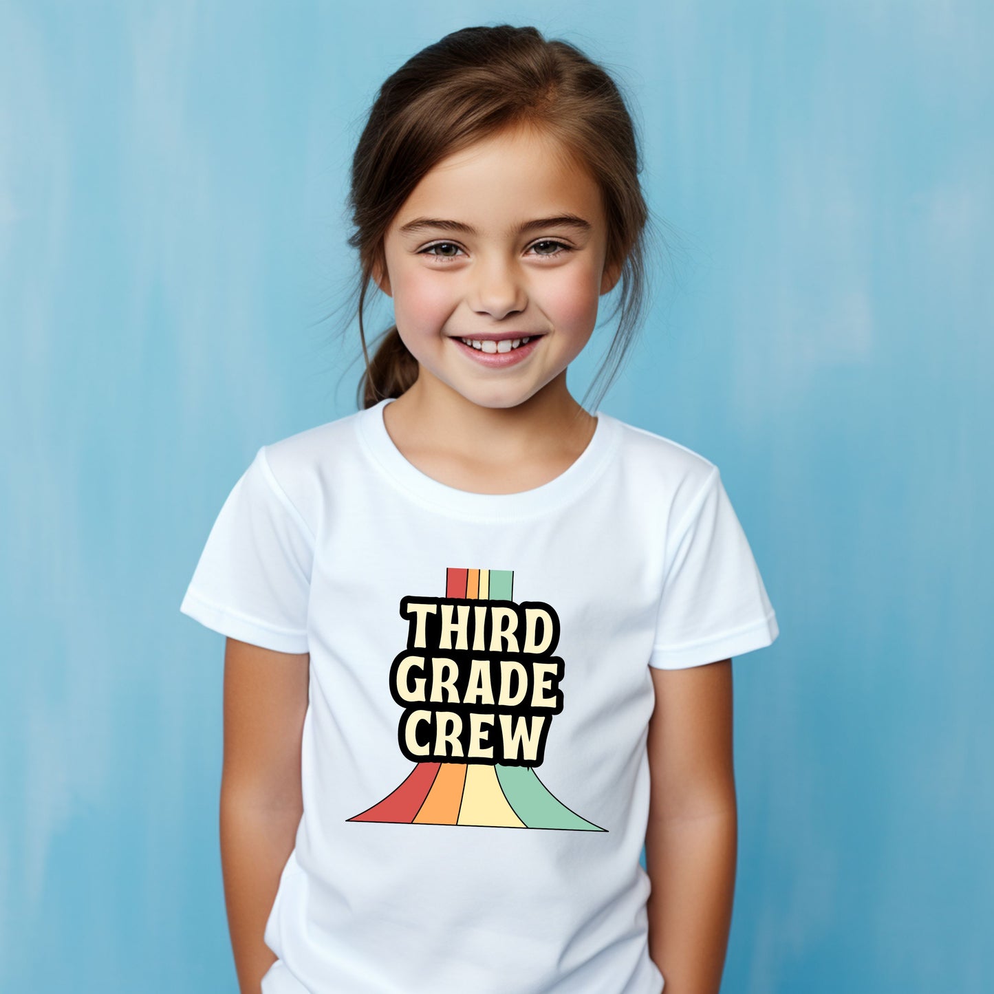 Retro Rainbow Customizable Grade Short Sleeve Youth and Adult Tee