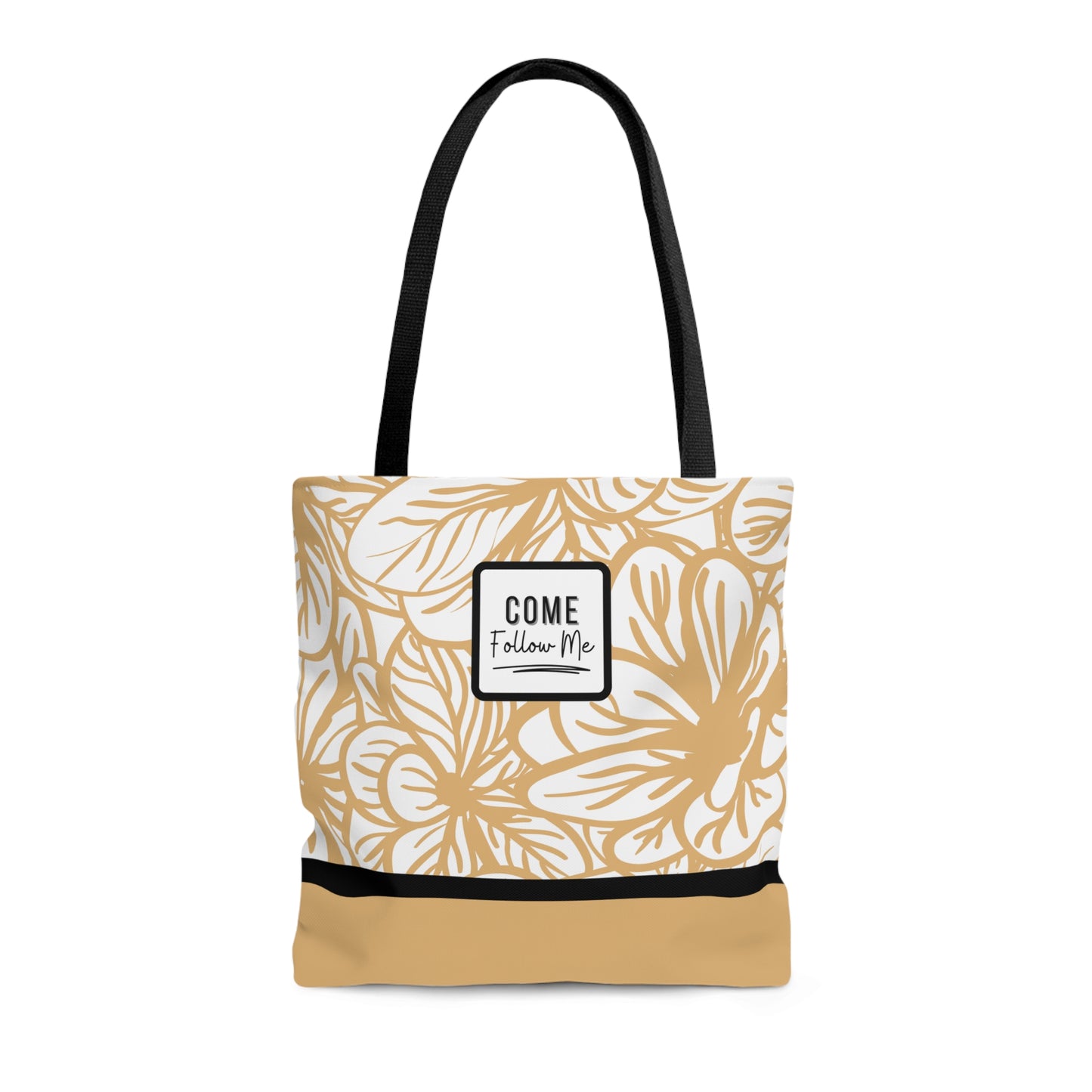 LDS Christian Scripture Church Tote Bag Mustard Floral