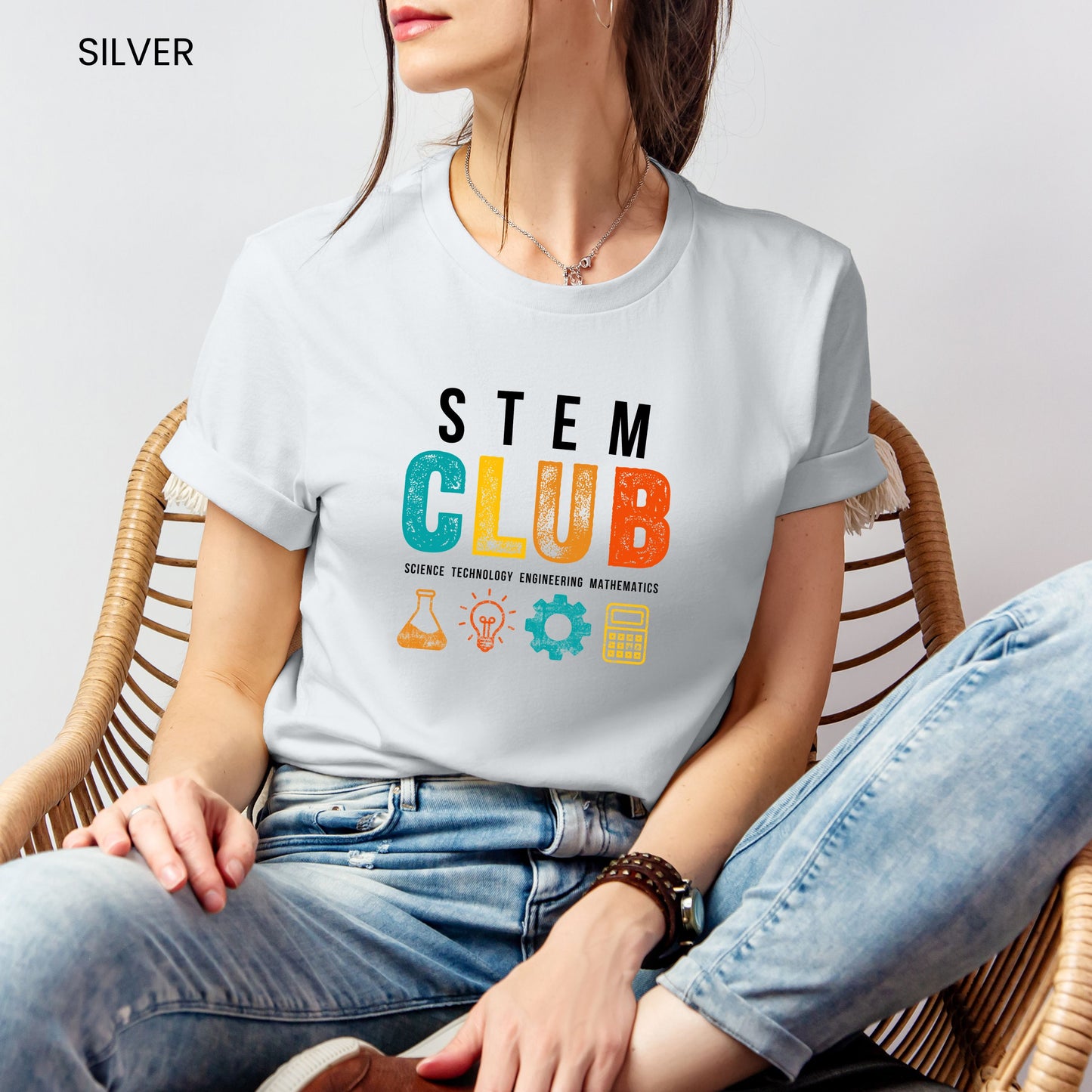 STEM Club Distressed Customizable Adult and Youth Tee