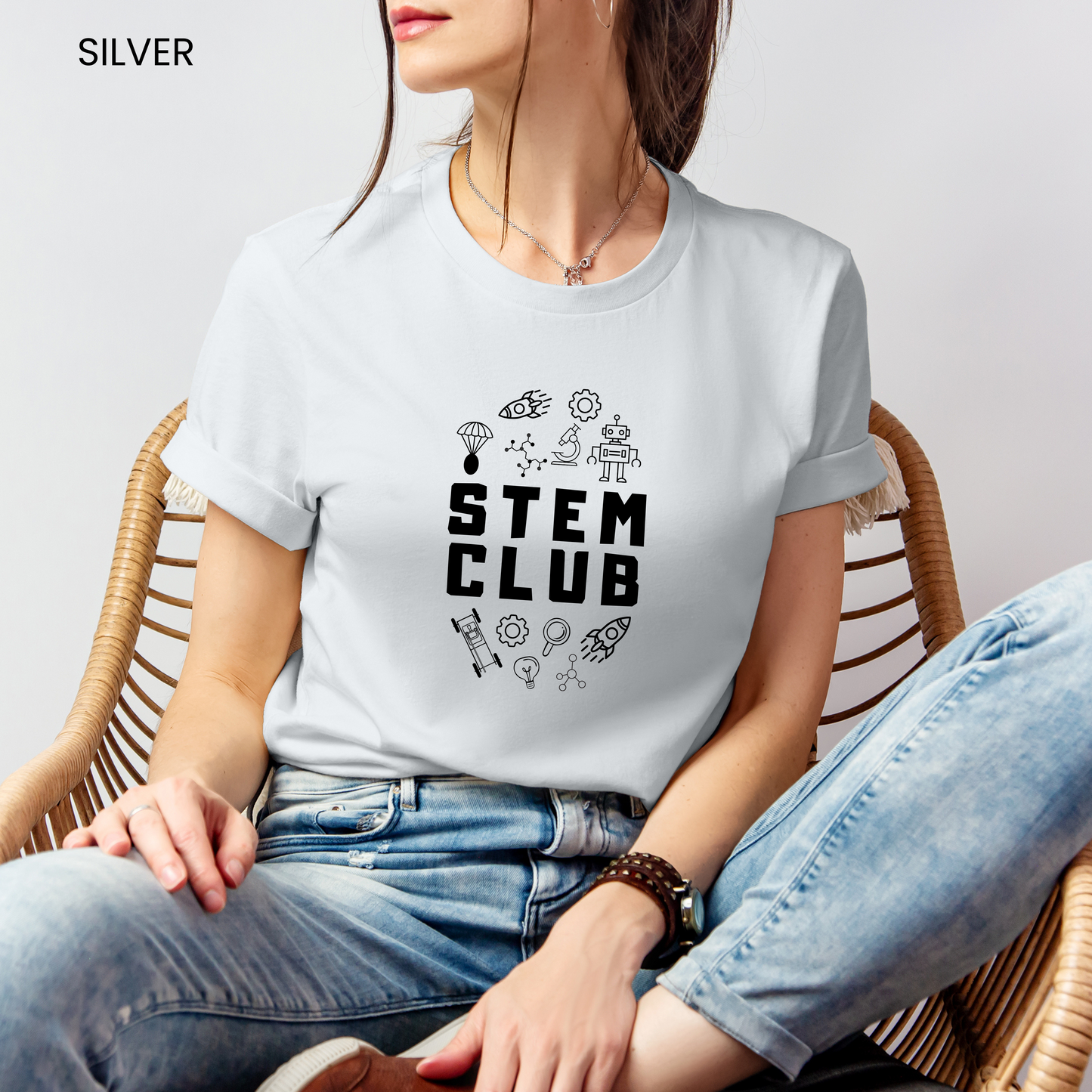 STEM Club Line Art Customizable Adult and Youth Tee