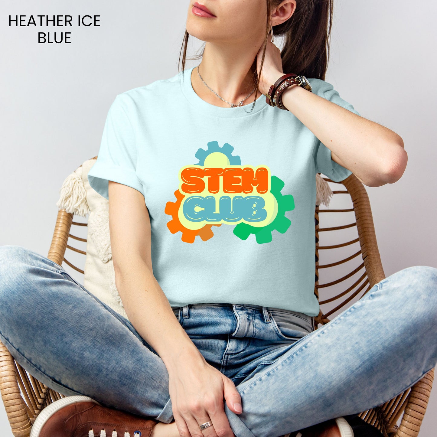 STEM Club Puffy Letters and Gears Customizable Adult and Youth Tee