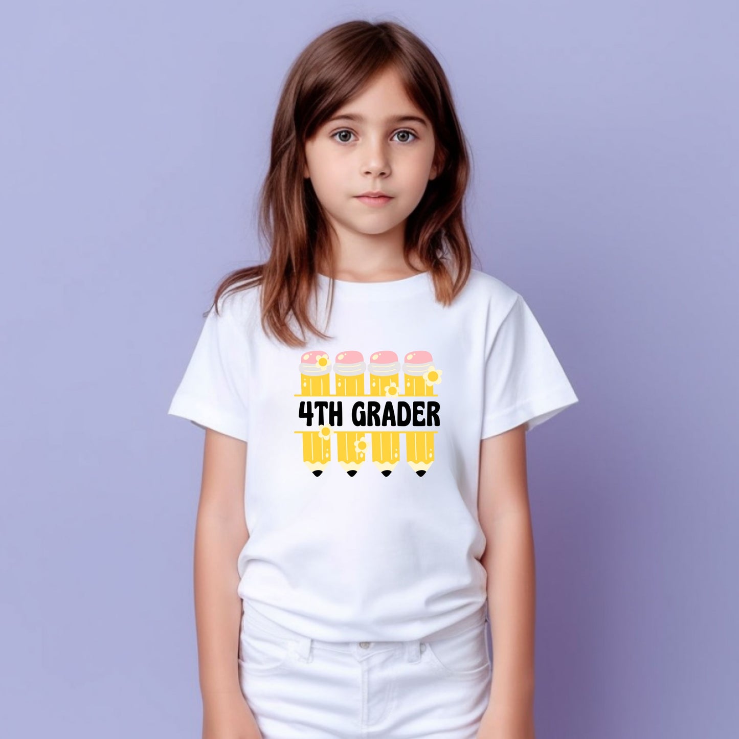 Retro Pencil Customizable Grade Short Sleeve Youth and Adult Tee