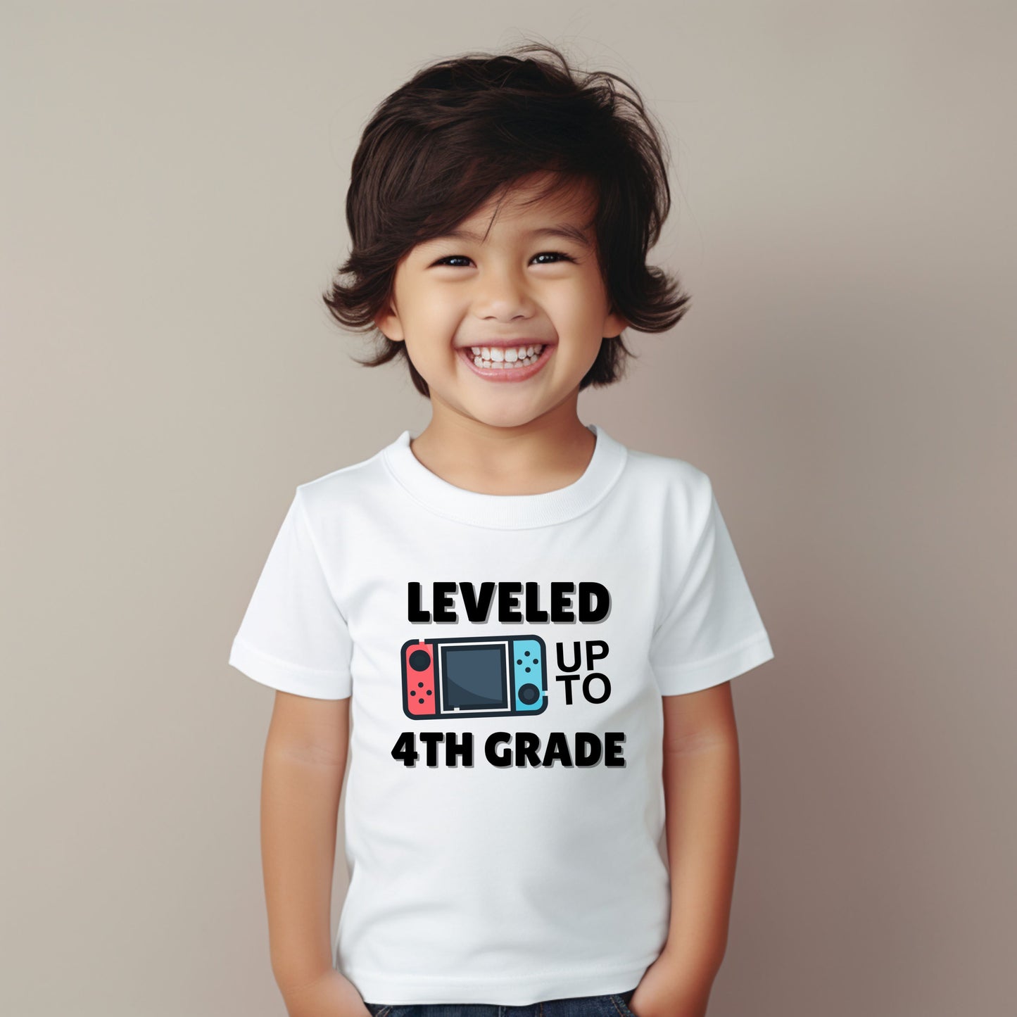 Leveled Up To Customizable Grade Short Sleeve Youth and Adult Tee