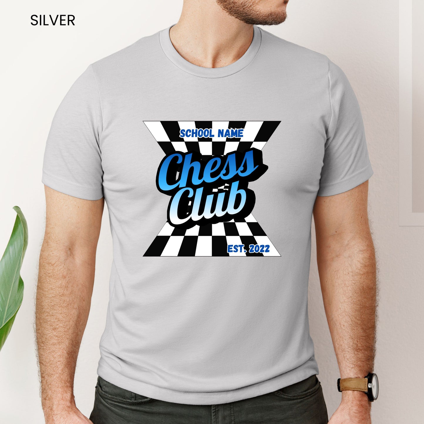 Chess Club Checkerboard Dimensions Customizable Adult and Youth Tee