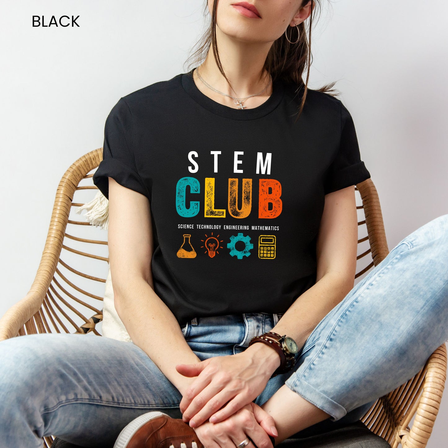 STEM Club Distressed Customizable Adult and Youth Tee