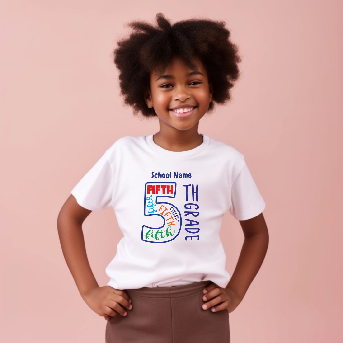 Number Word Cloud Customizable Grade Short Sleeve Youth and Adult Tee