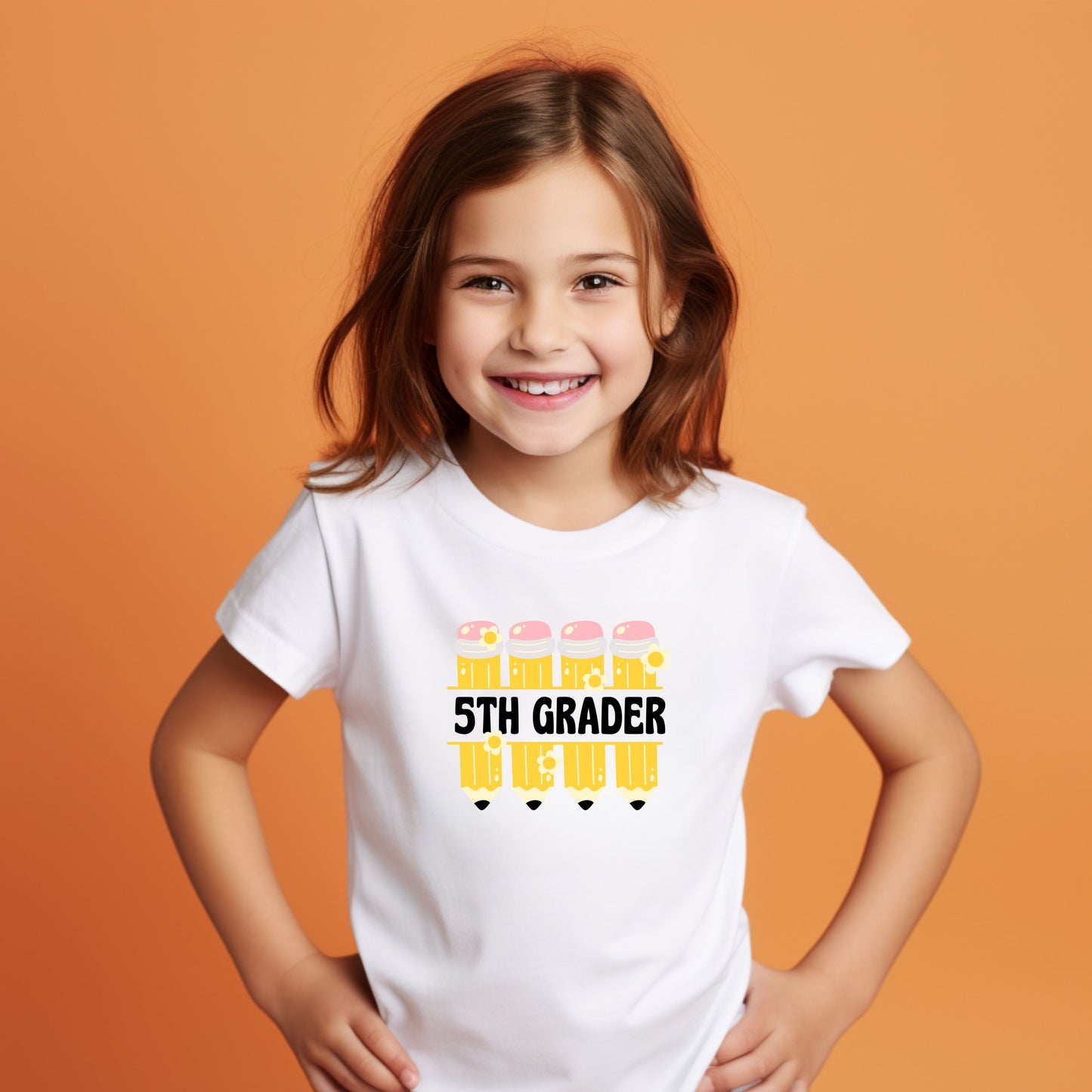 Retro Pencil Customizable Grade Short Sleeve Youth and Adult Tee