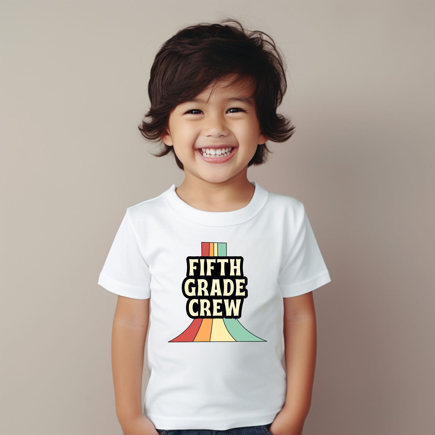 Retro Rainbow Customizable Grade Short Sleeve Youth and Adult Tee