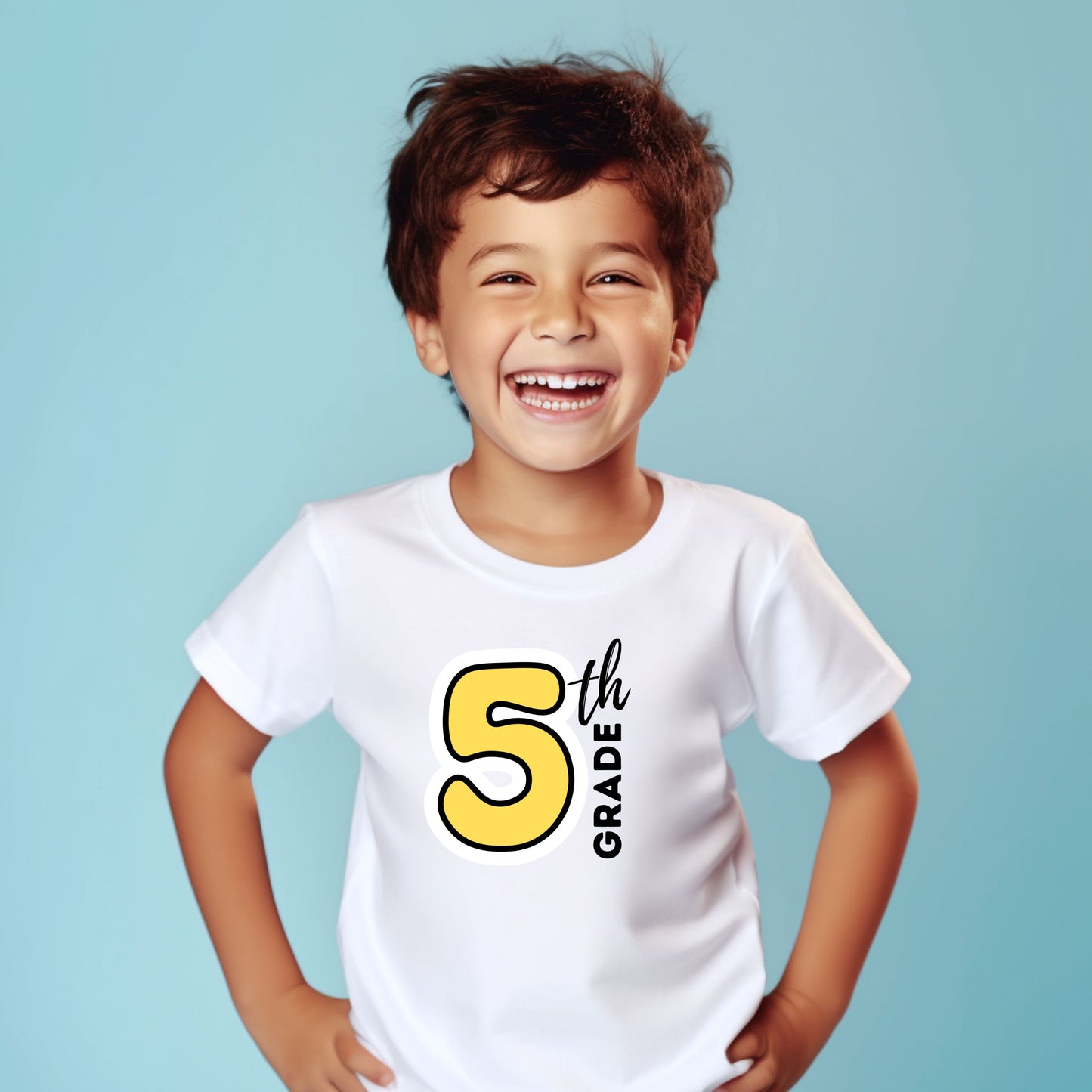 Outlined Number Customizable Grade Short Sleeve Youth and Adult Tee