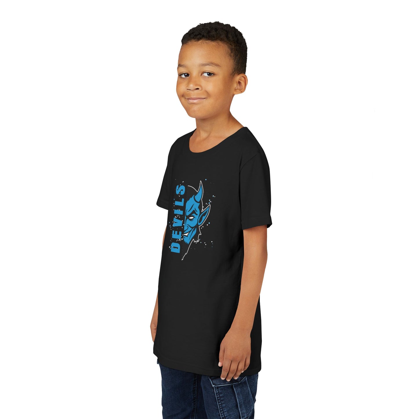 Youth Short Sleeve T-Shirt - Team School Mascot Devils Print