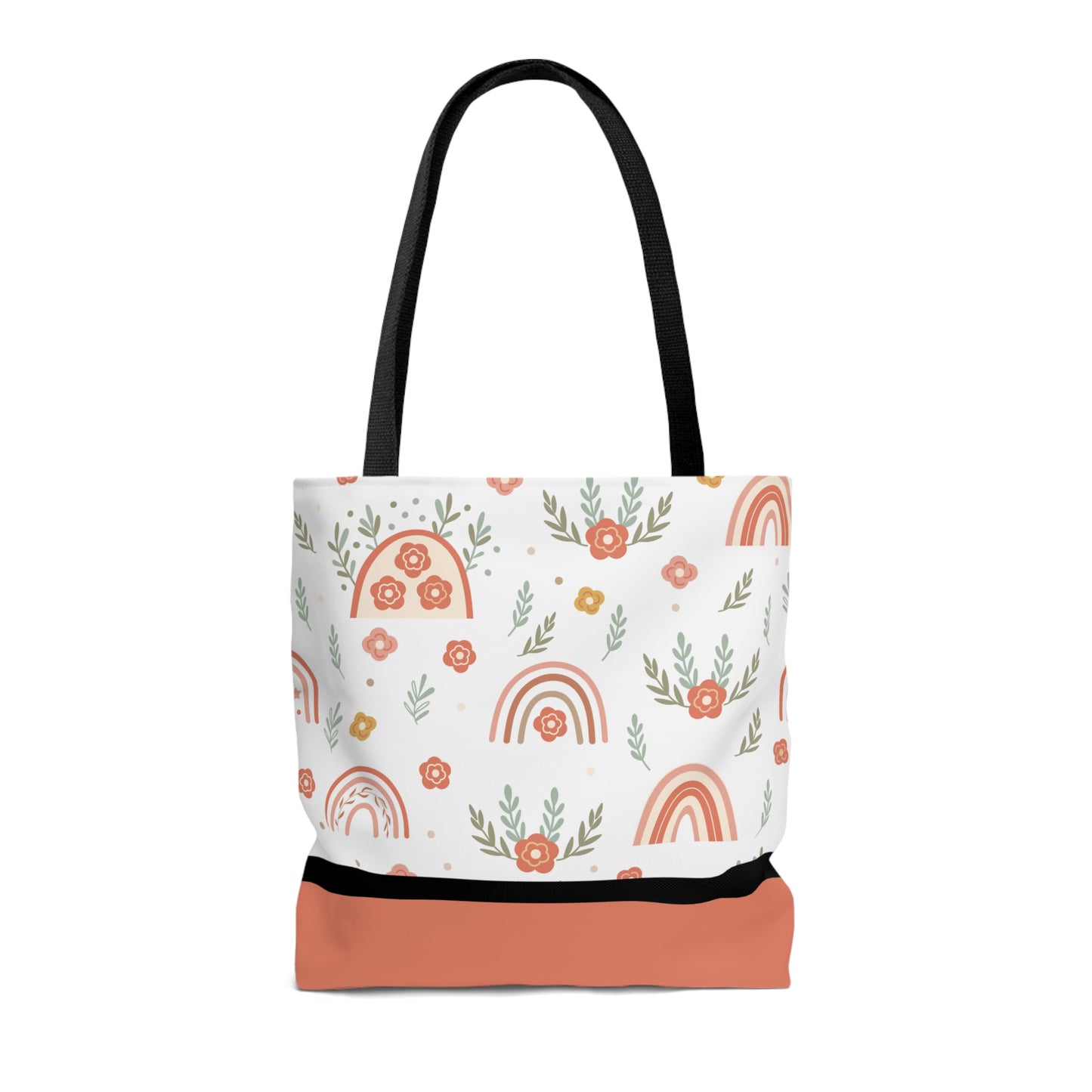 LDS Christian Scripture Church Baptism Kids Tote Bag Floral Rainbow