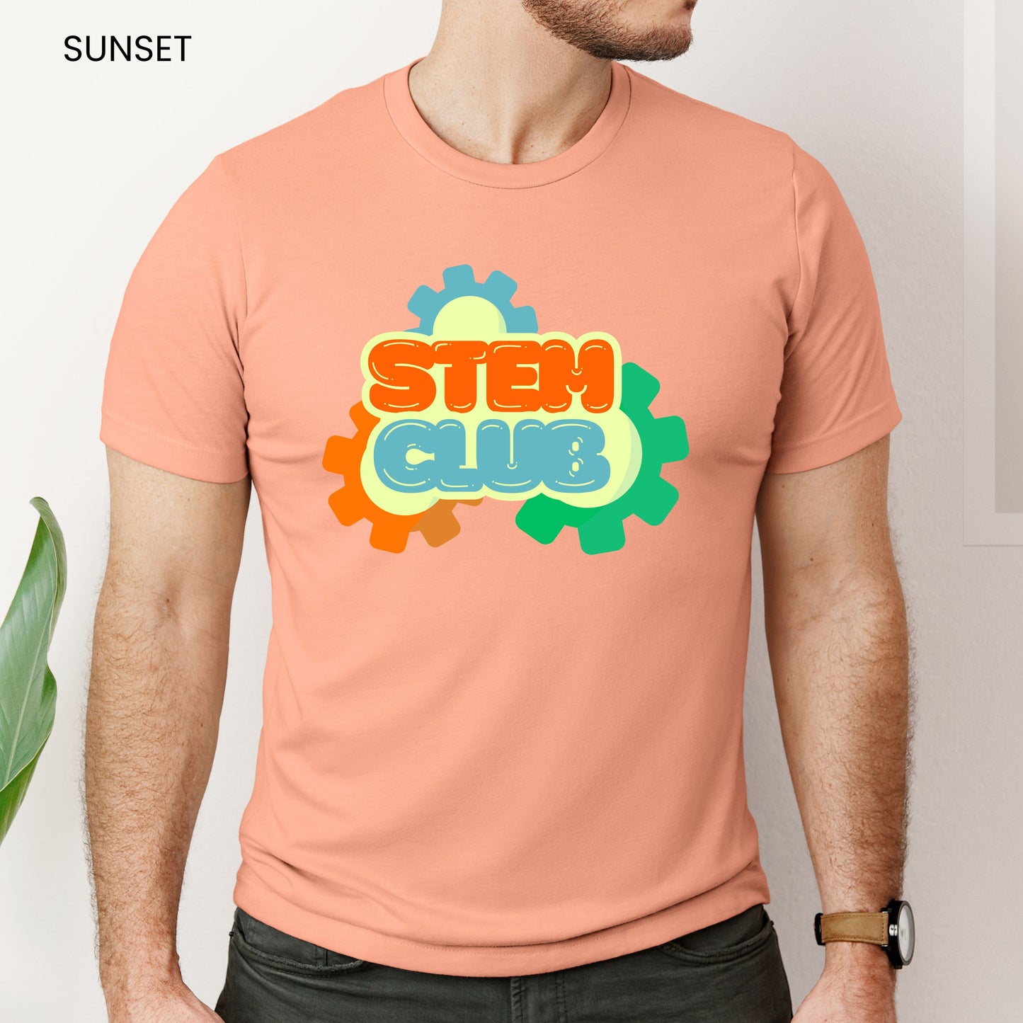STEM Club Puffy Letters and Gears Customizable Adult and Youth Tee