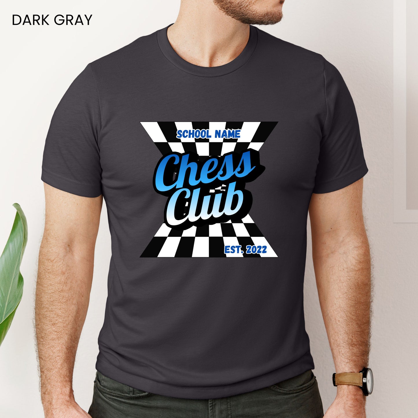 Chess Club Checkerboard Dimensions Customizable Adult and Youth Tee