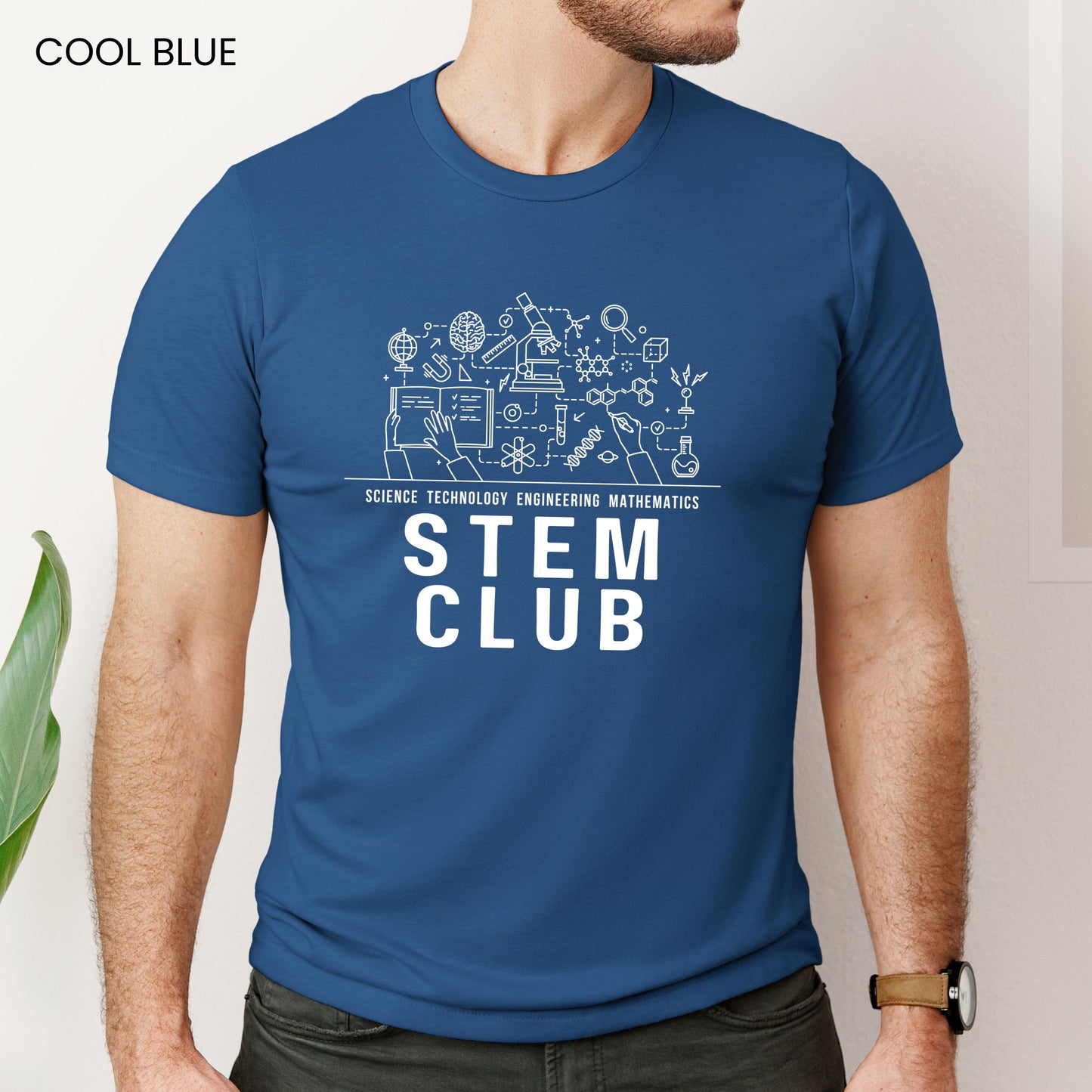 STEM Club Line Art 2 Customizable Adult and Youth Tee