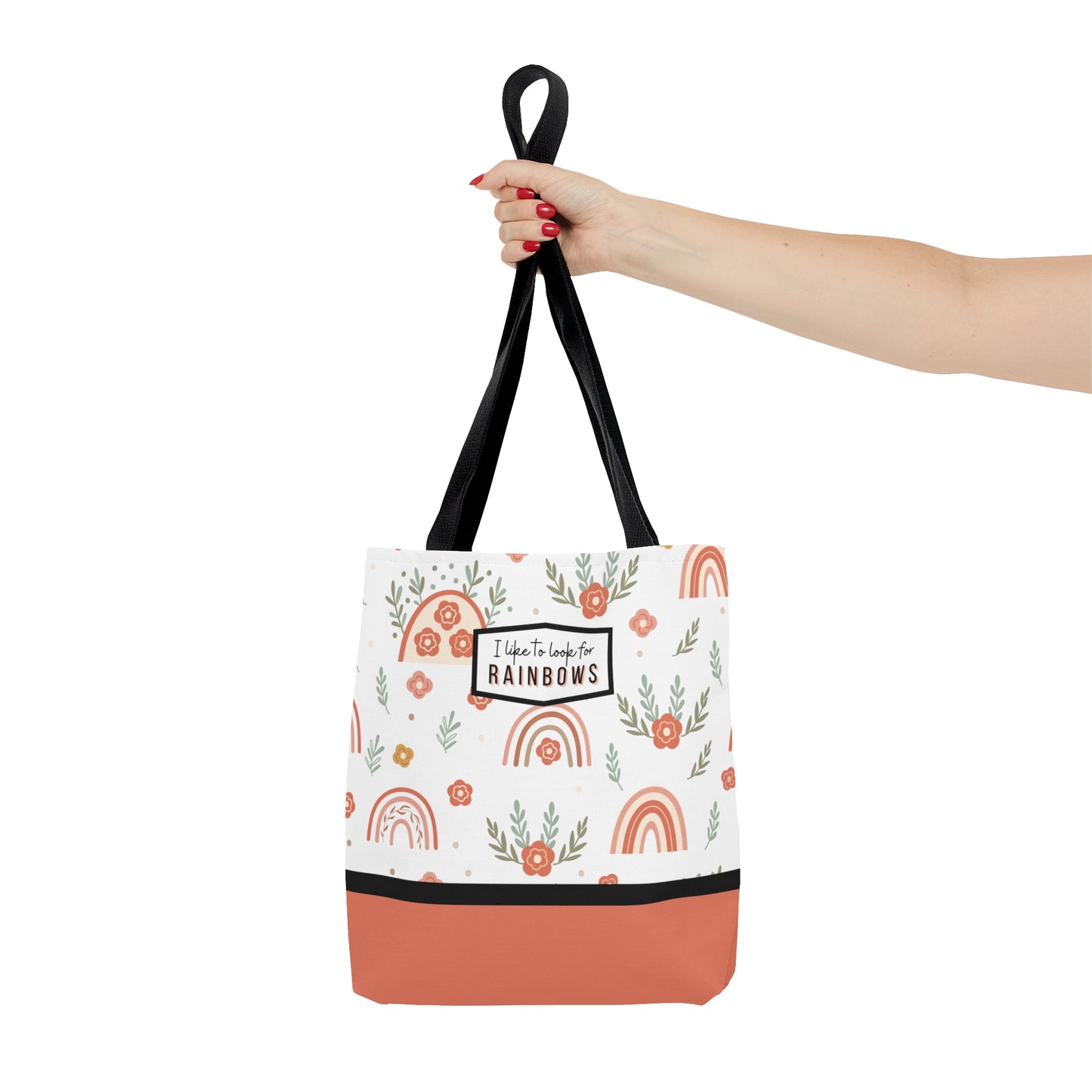 LDS Christian Scripture Church Baptism Kids Tote Bag Floral Rainbow