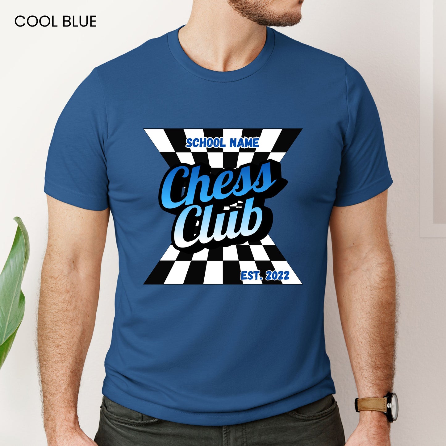 Chess Club Checkerboard Dimensions Customizable Adult and Youth Tee