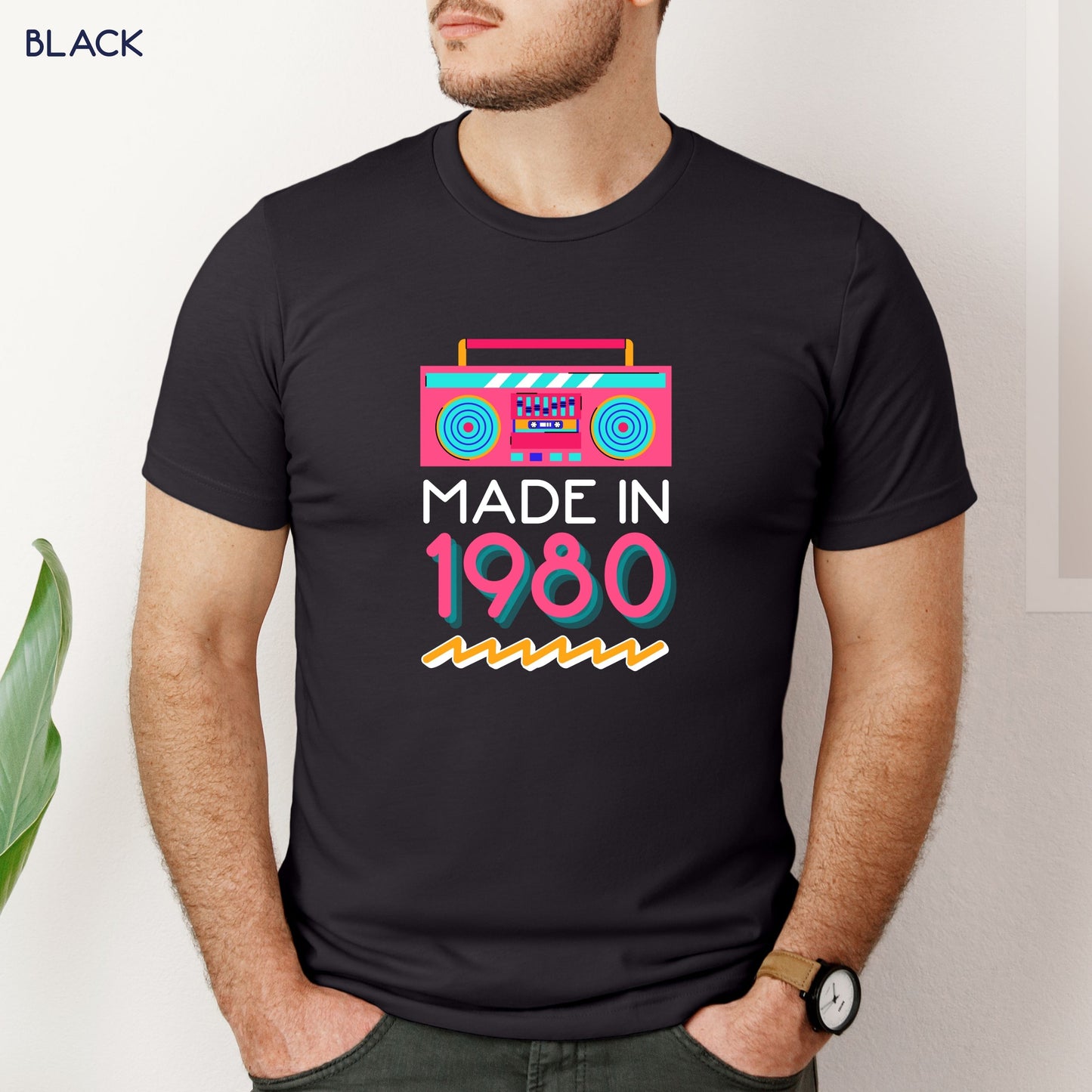 Retro Boombox Made in Birthday Shirt Customizable