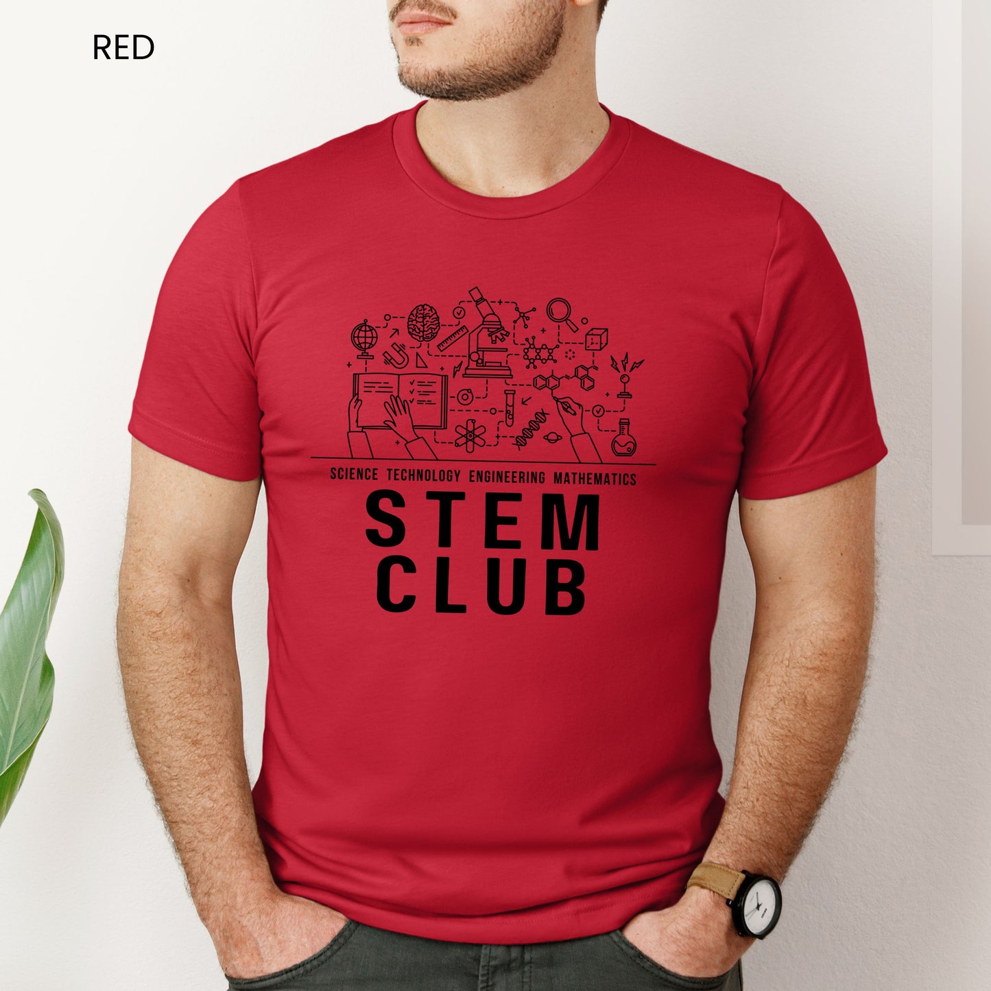 STEM Club Line Art 2 Customizable Adult and Youth Tee